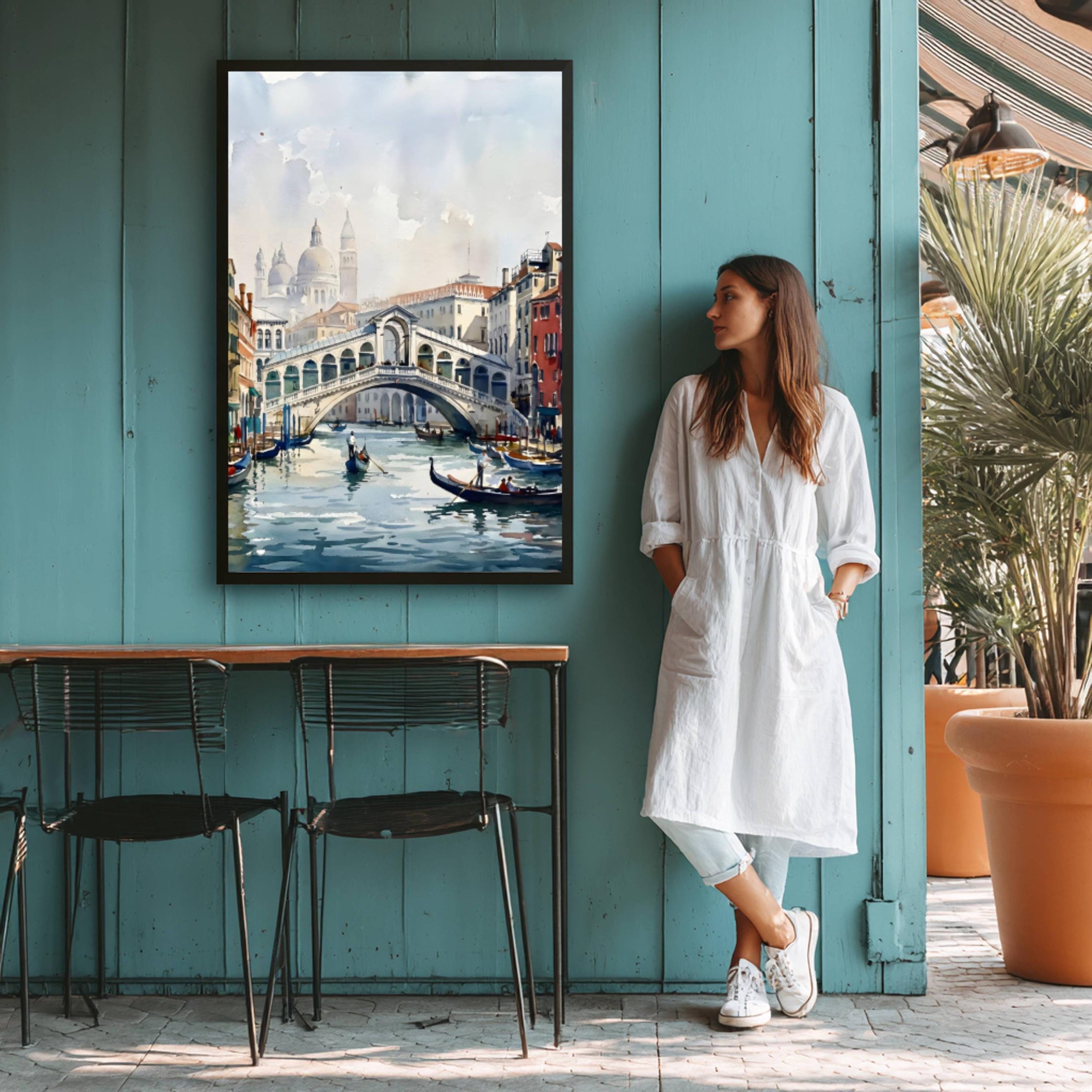 Venice Grand Canal Italy Watercolor Print: Rialto Bridge Travel Art Poster - Image 9