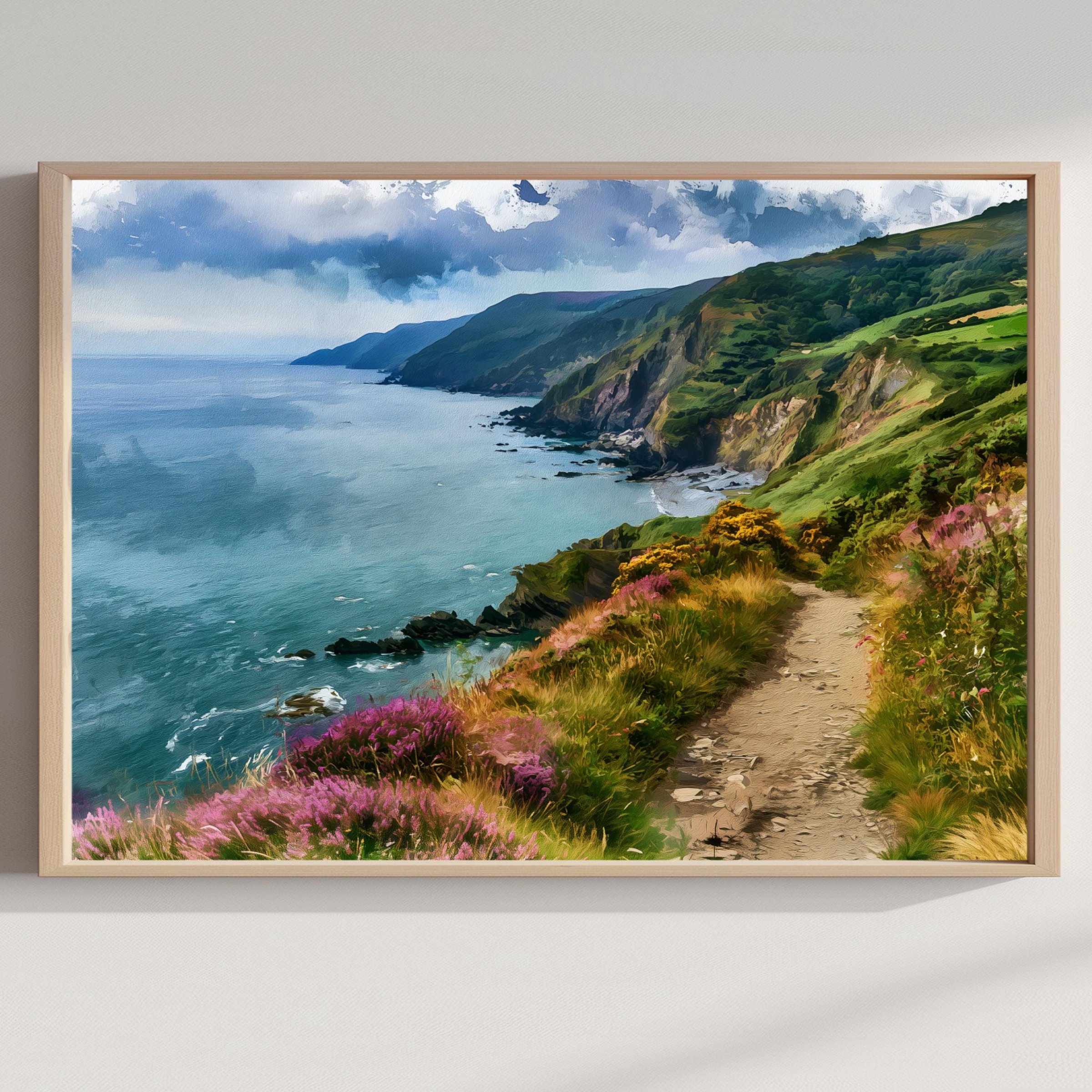 Exmoor National Park England Watercolor Print: UK Travel Art Poster