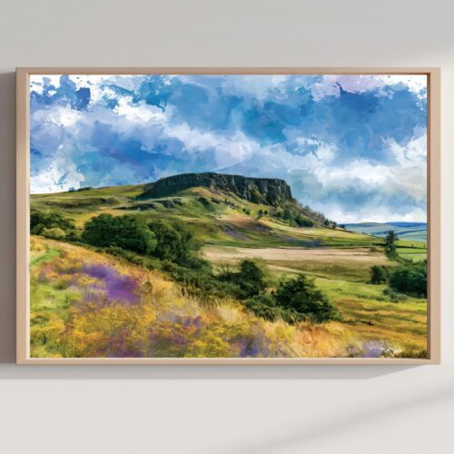 Northumberland National Park England Watercolor Print: UK Travel Art Poster