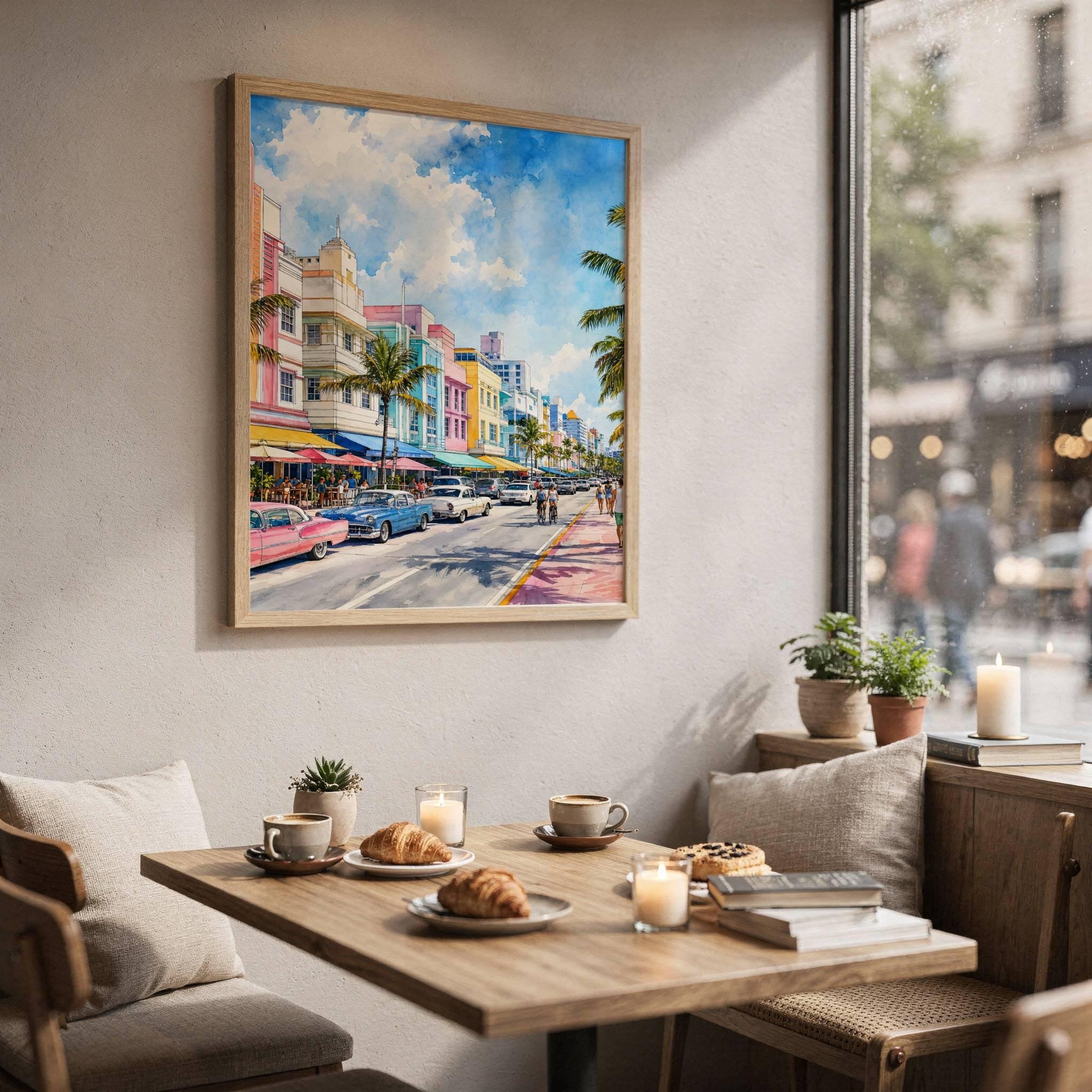 Miami South Beach Florida Watercolor Print: USA Travel Art Poster - Image 3