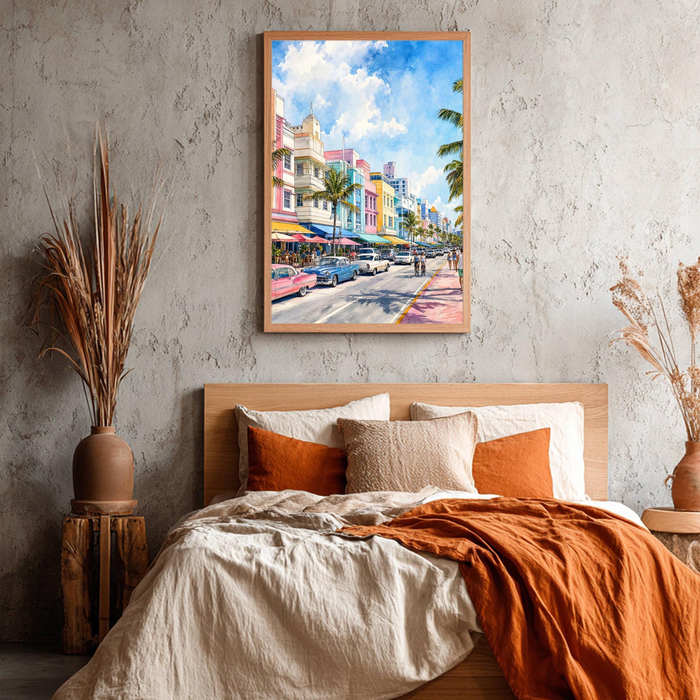 Miami South Beach Florida Watercolor Print: USA Travel Art Poster - Image 4