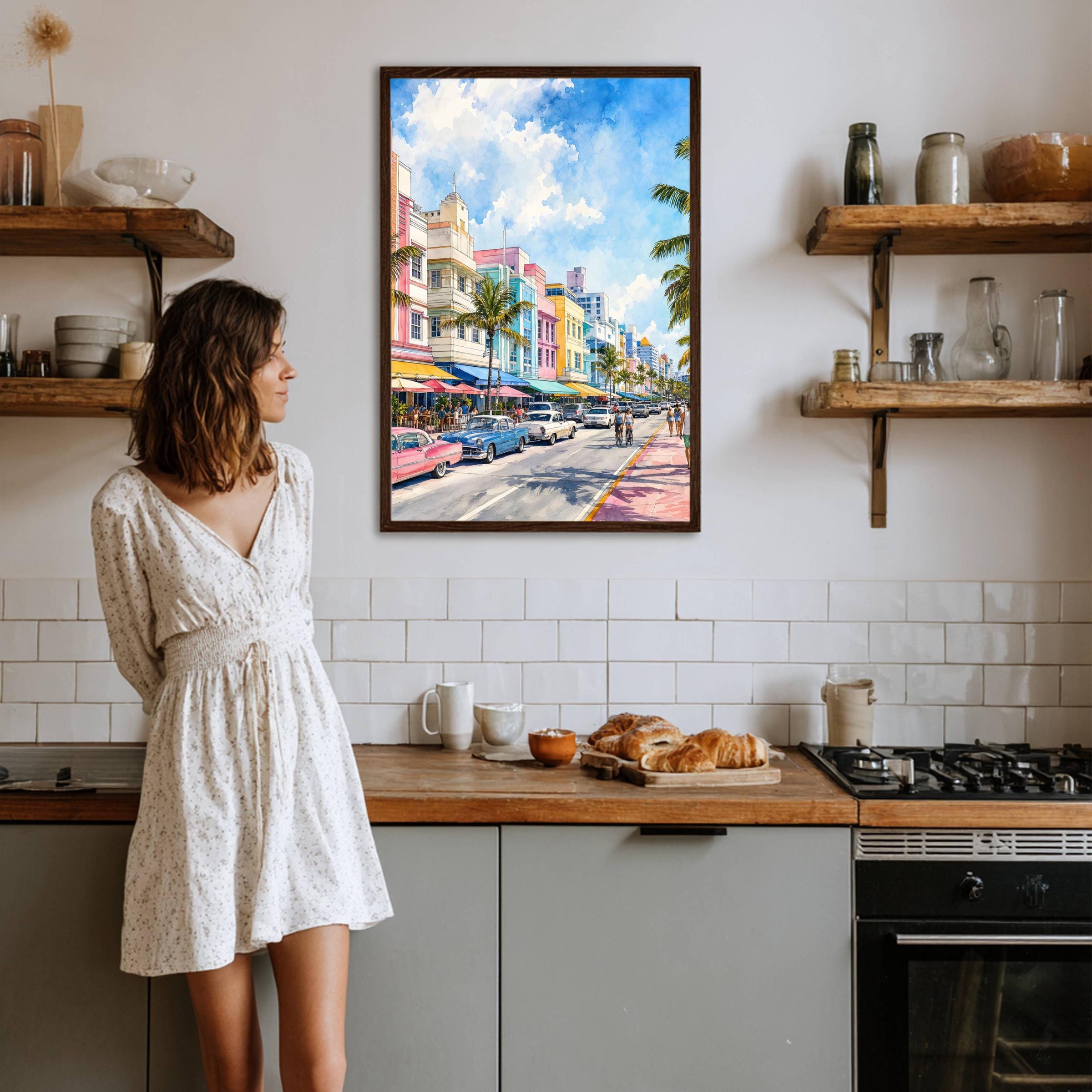 Miami South Beach Florida Watercolor Print: USA Travel Art Poster - Image 5