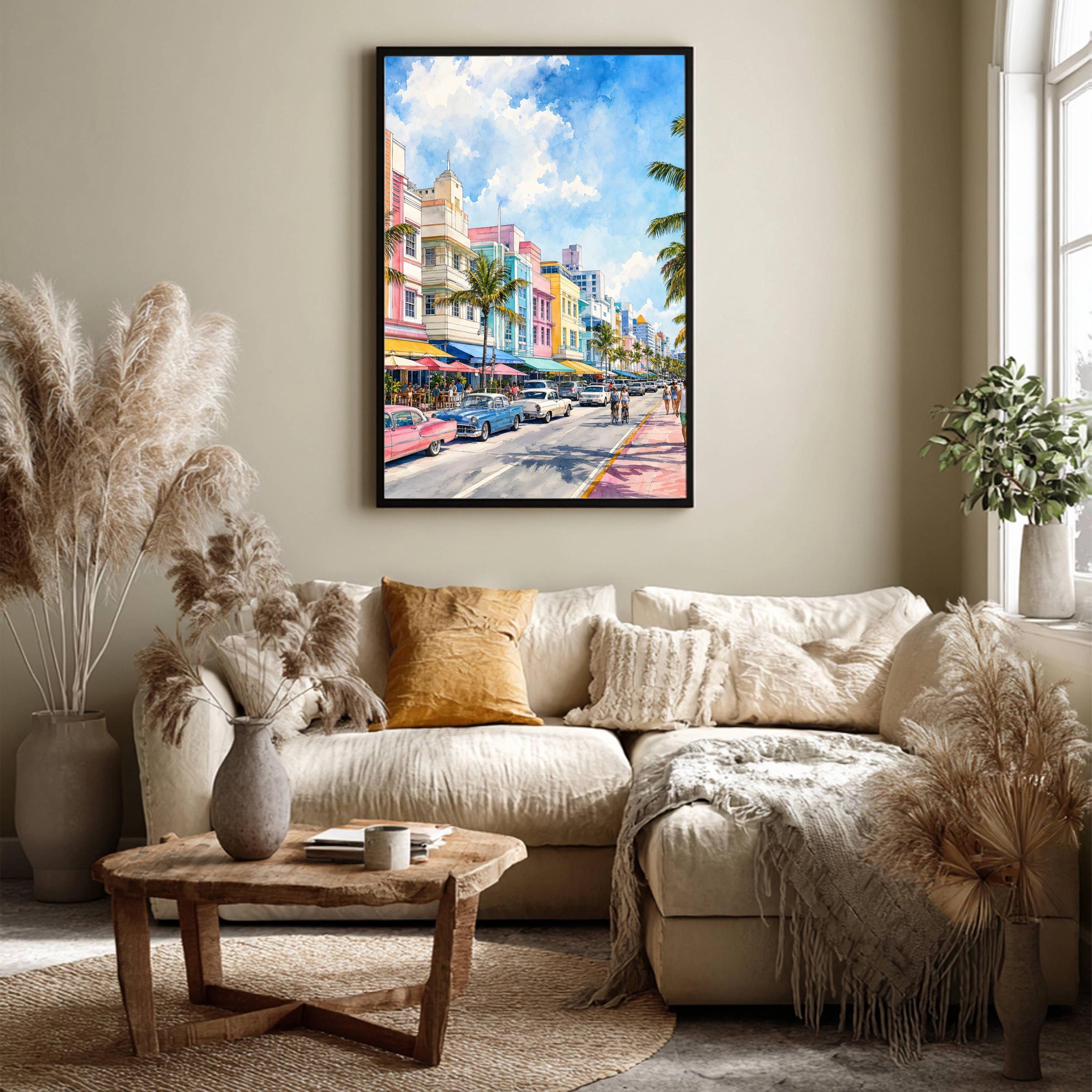 Miami South Beach Florida Watercolor Print: USA Travel Art Poster - Image 7