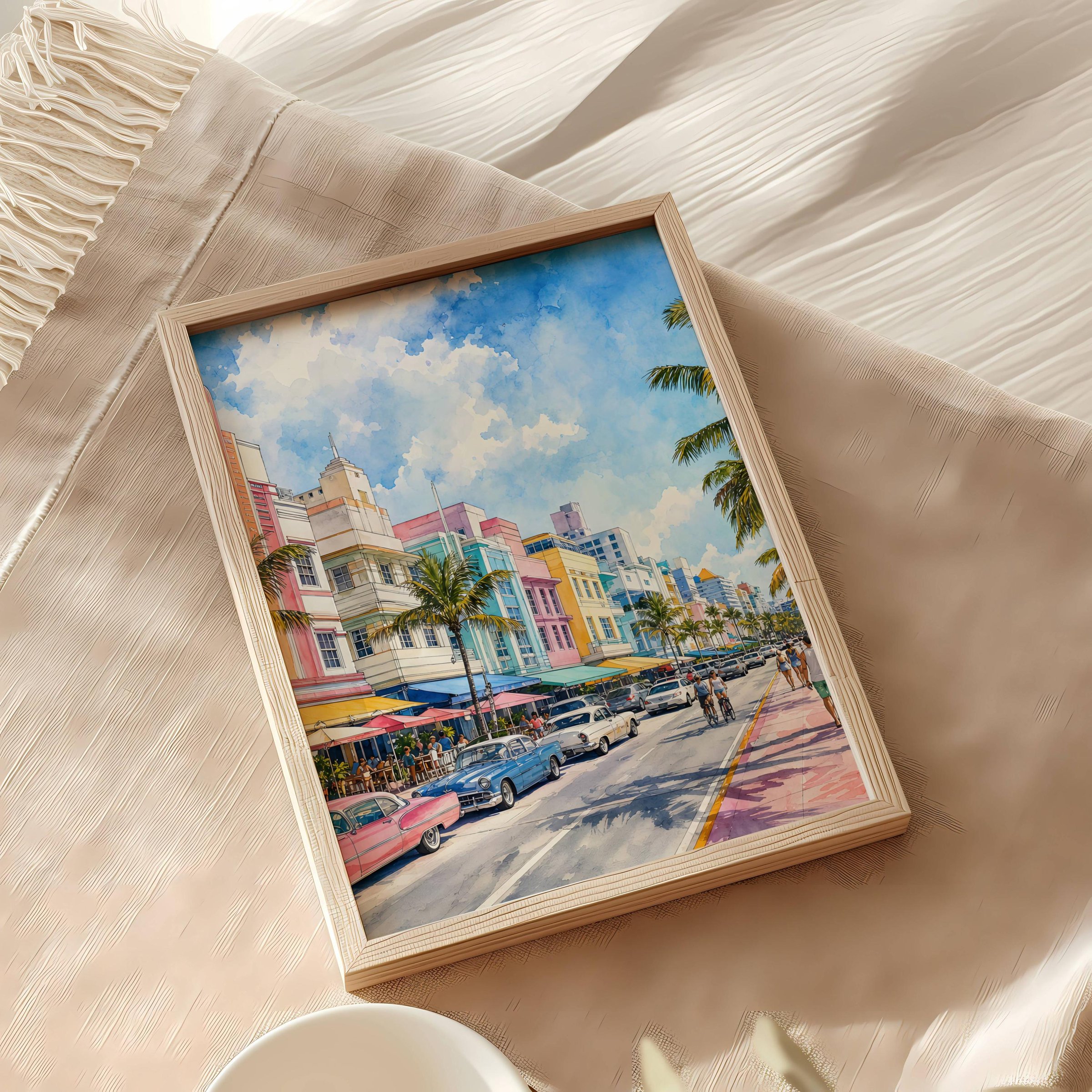 Miami South Beach Florida Watercolor Print: USA Travel Art Poster - Image 8