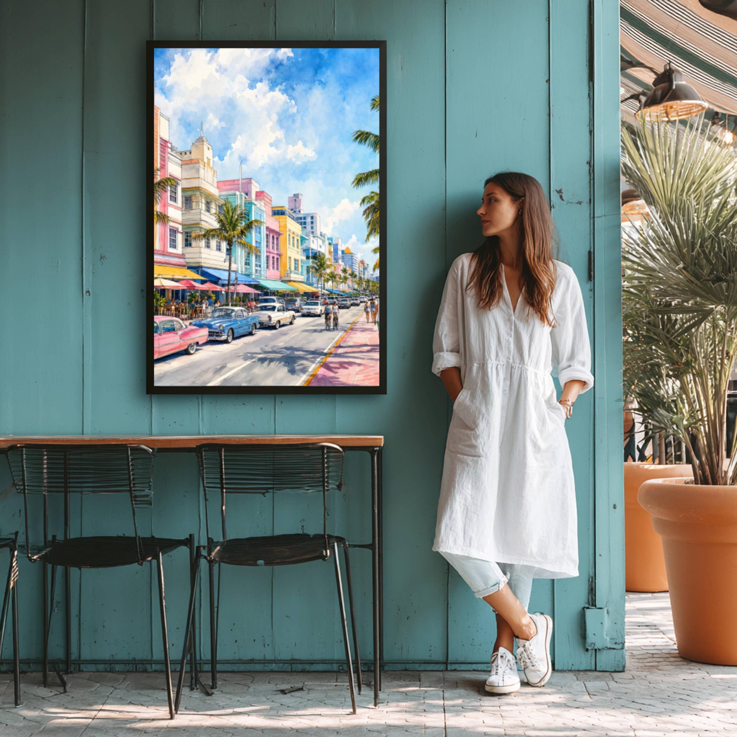 Miami South Beach Florida Watercolor Print: USA Travel Art Poster - Image 9