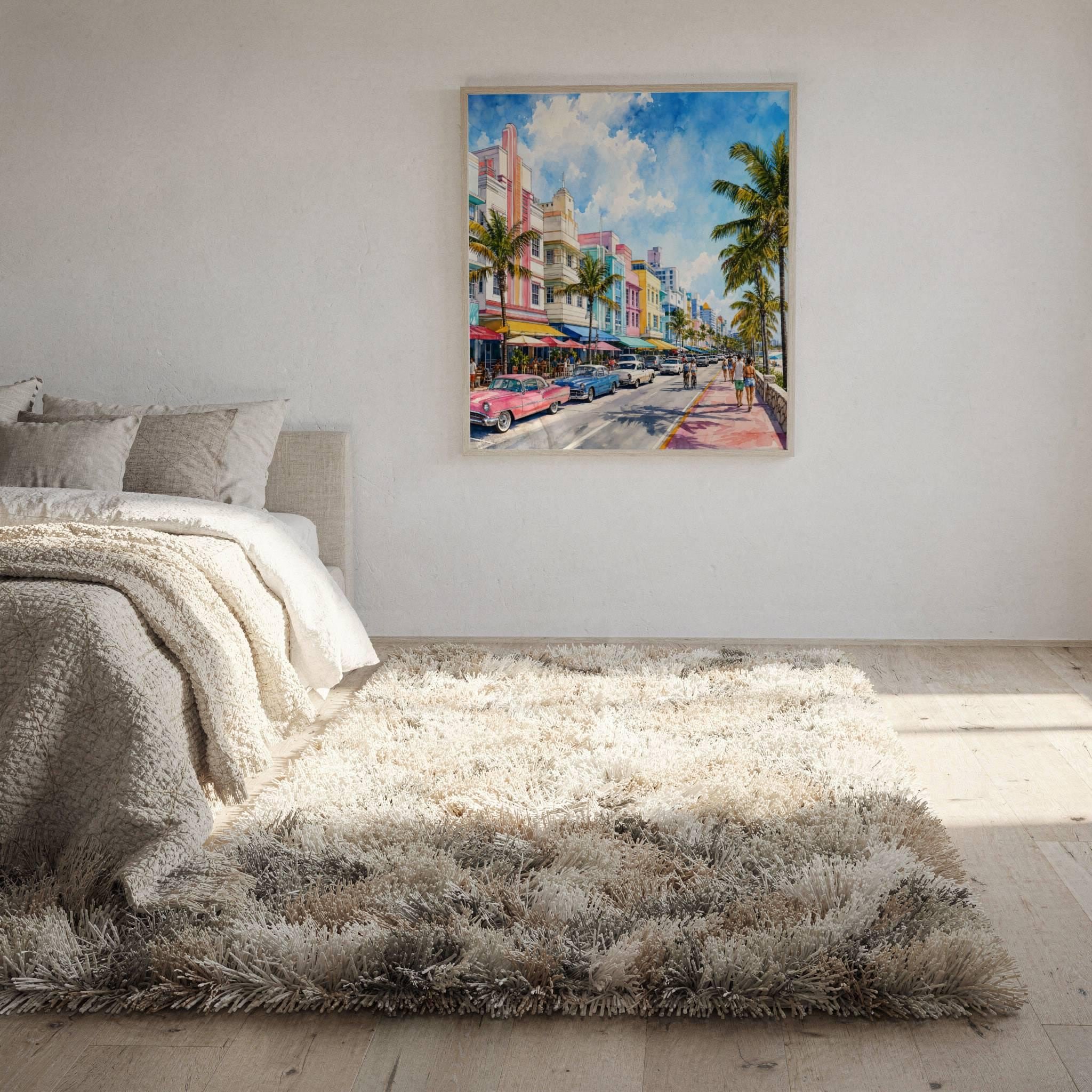 Miami South Beach Florida Watercolor Print: USA Travel Art Poster - Image 10