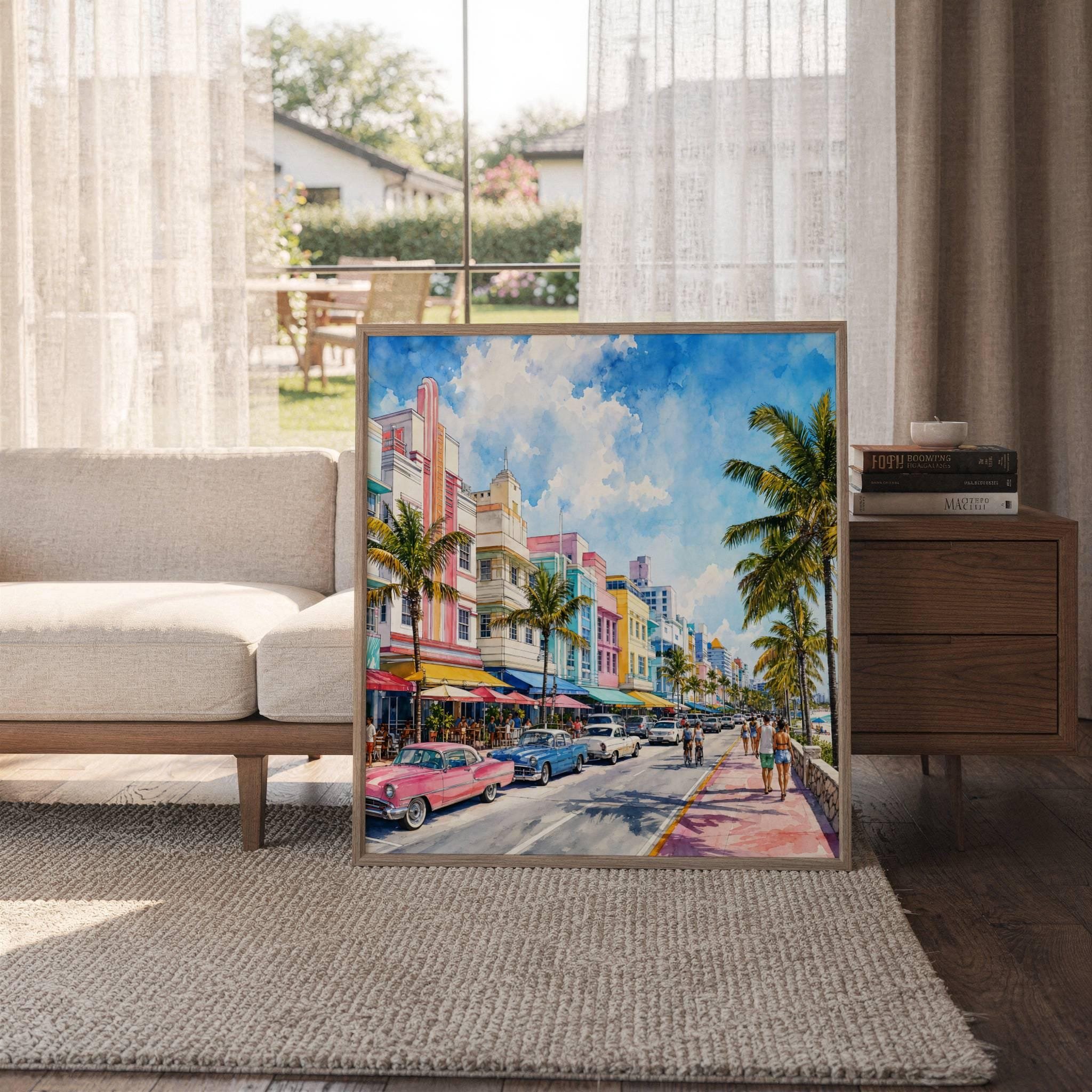 Miami South Beach Florida Watercolor Print: USA Travel Art Poster - Image 6