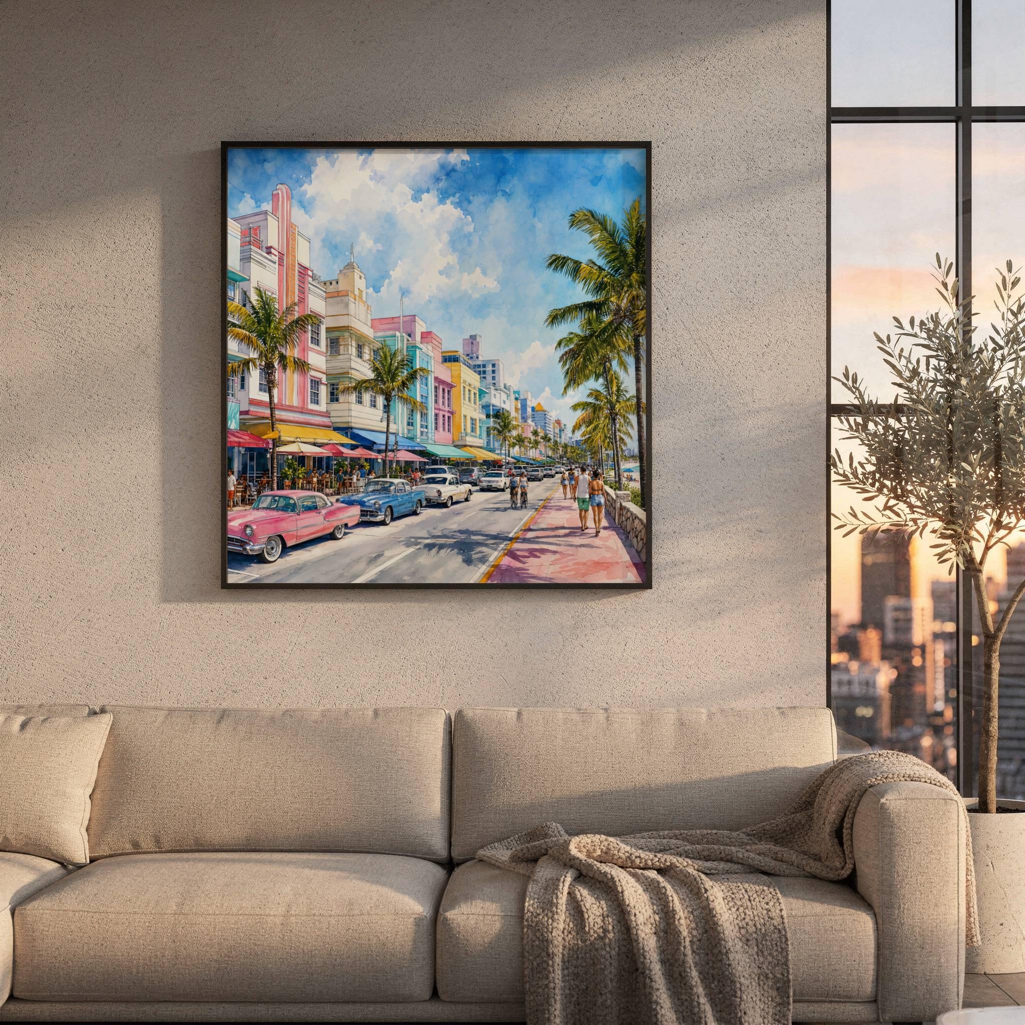 Miami South Beach Florida Watercolor Print: USA Travel Art Poster - Image 8