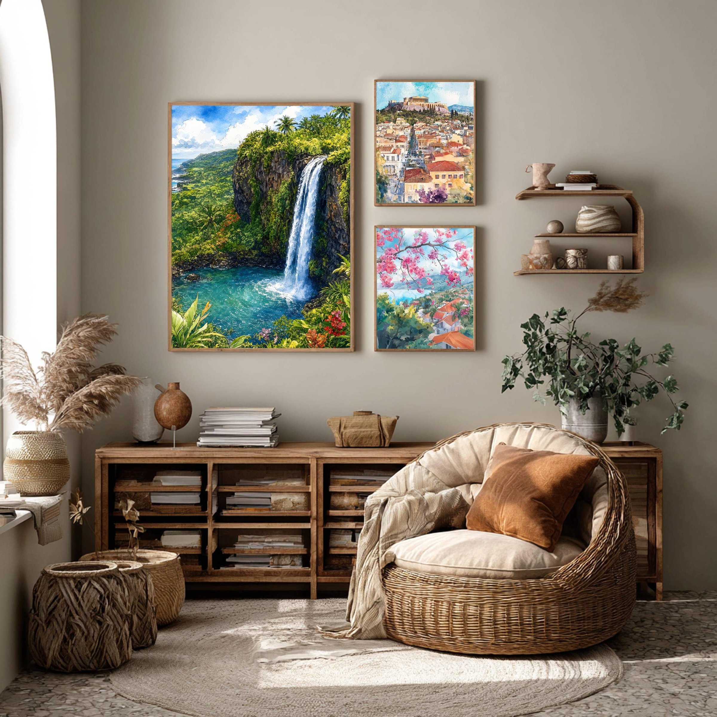 Road to Hana Waterfall Maui Hawaii Watercolor Print: USA Travel Art Poster - Image 10