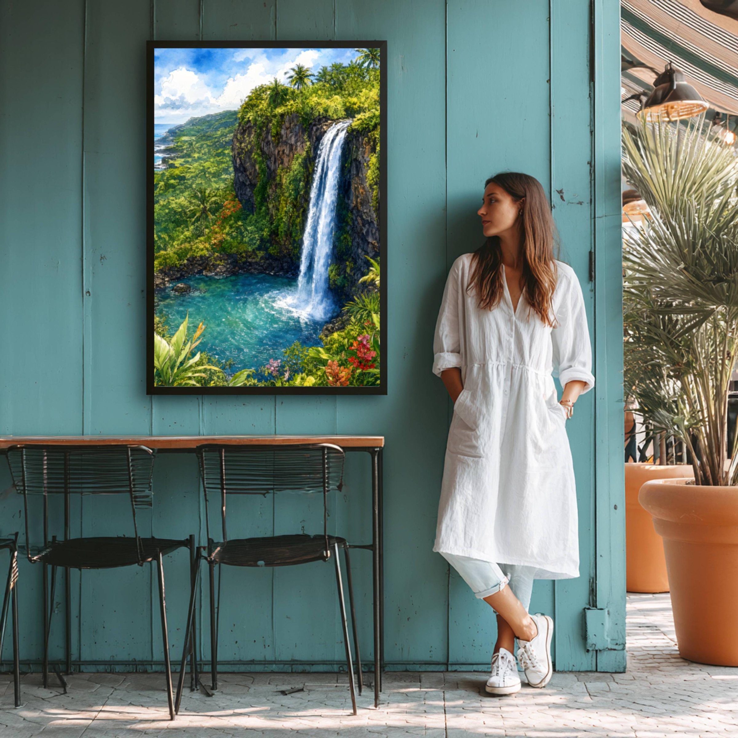 Road to Hana Waterfall Maui Hawaii Watercolor Print: USA Travel Art Poster - Image 9