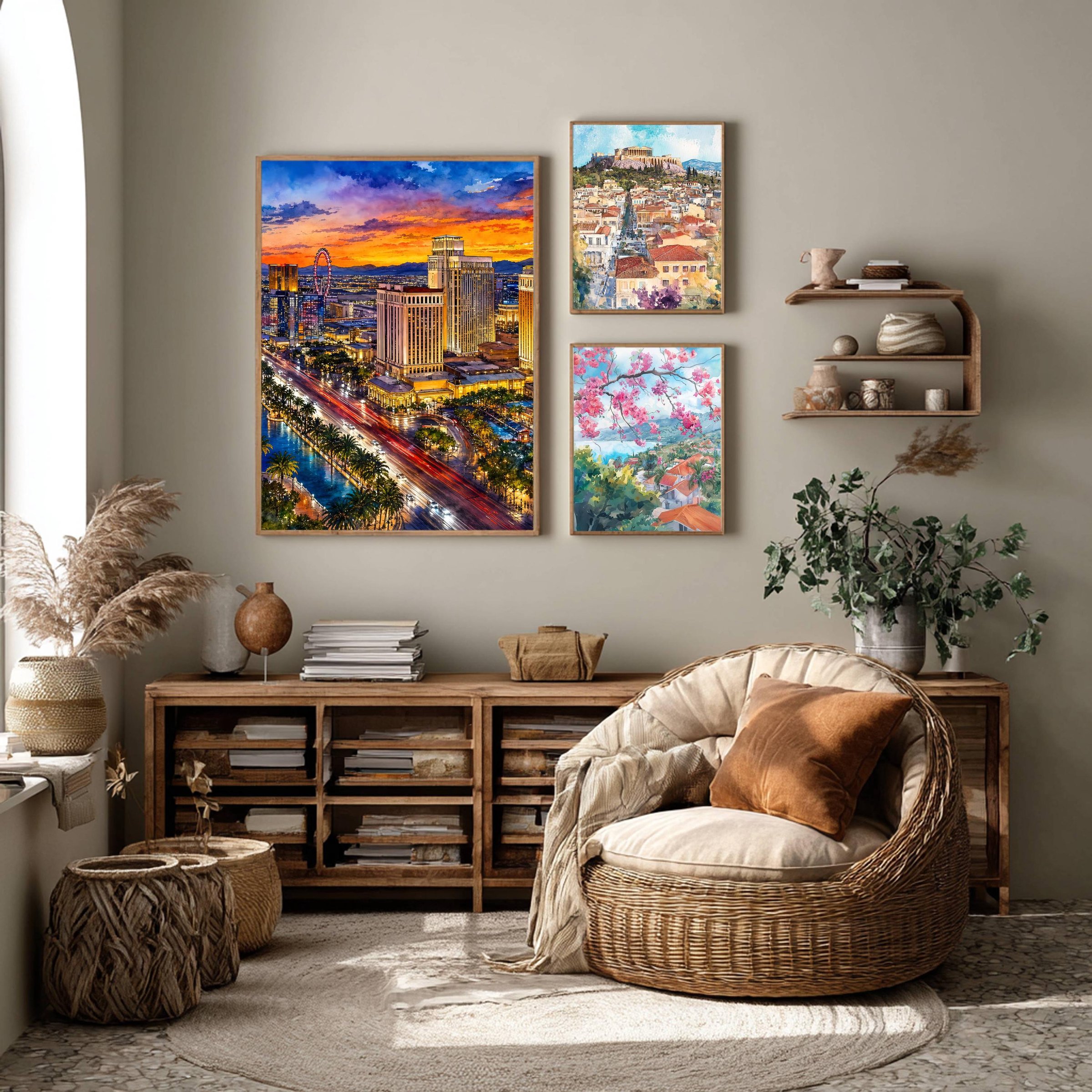 Las Vegas Strip Nevada Watercolor Print: USA Travel Art Poster - Image 10