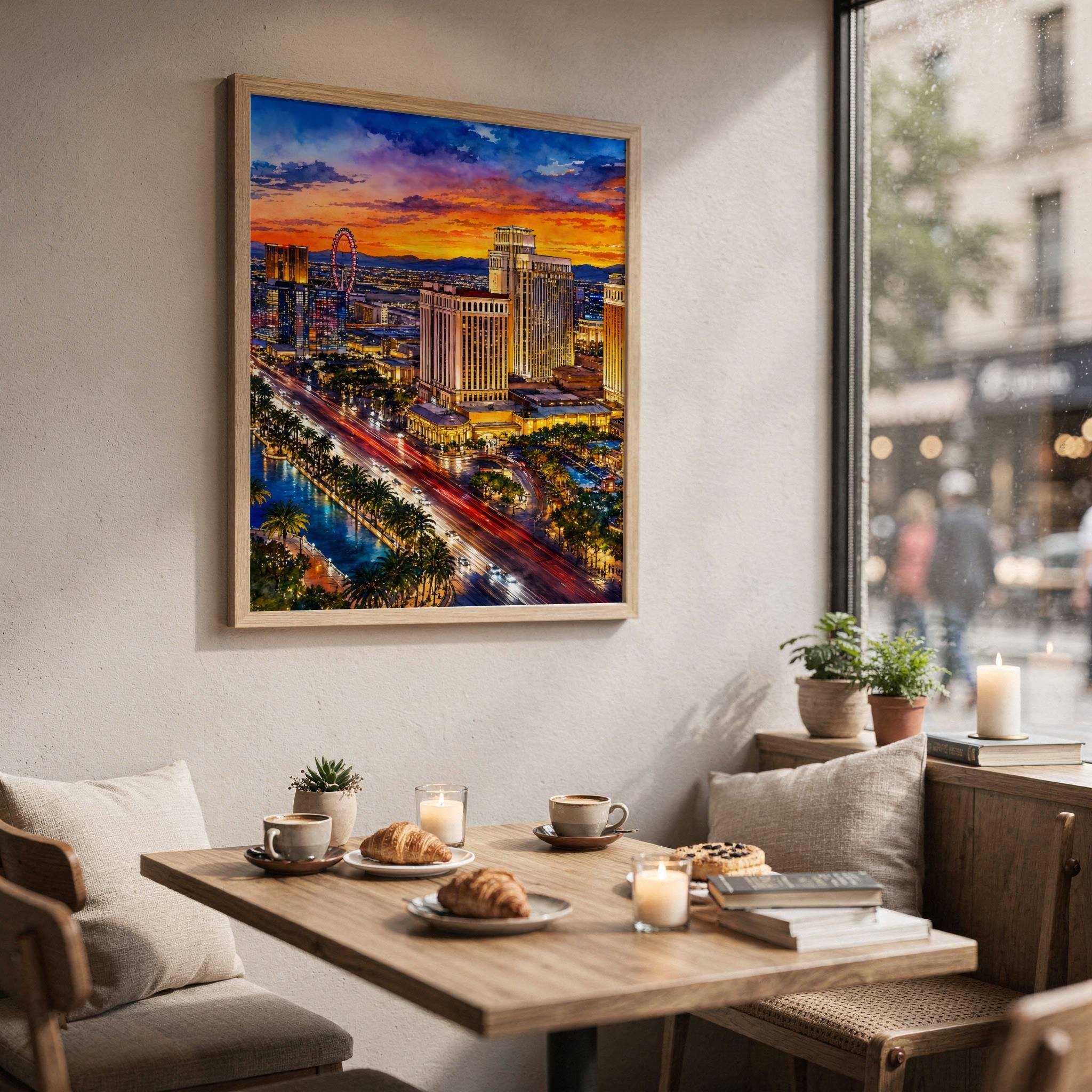 Las Vegas Strip Nevada Watercolor Print: USA Travel Art Poster - Image 3