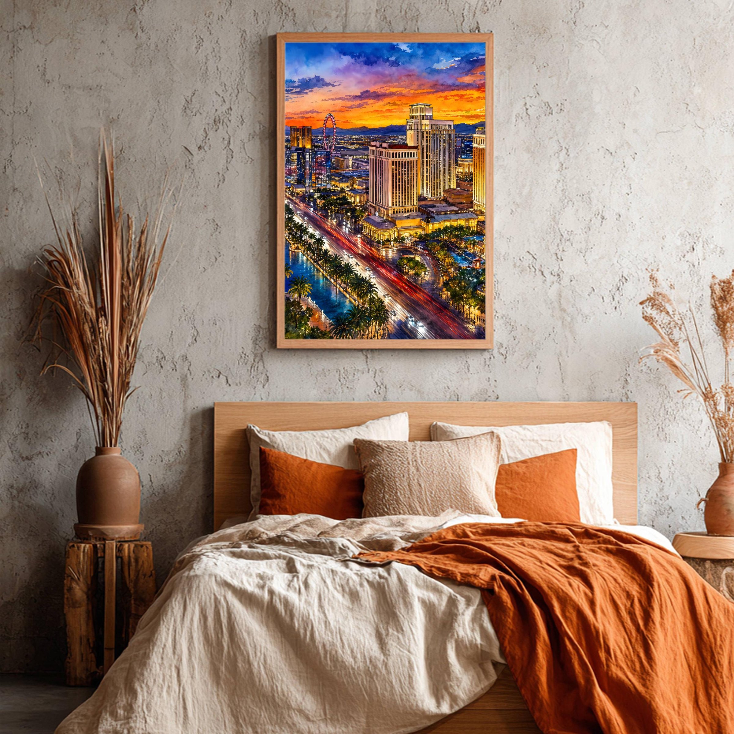 Las Vegas Strip Nevada Watercolor Print: USA Travel Art Poster - Image 4