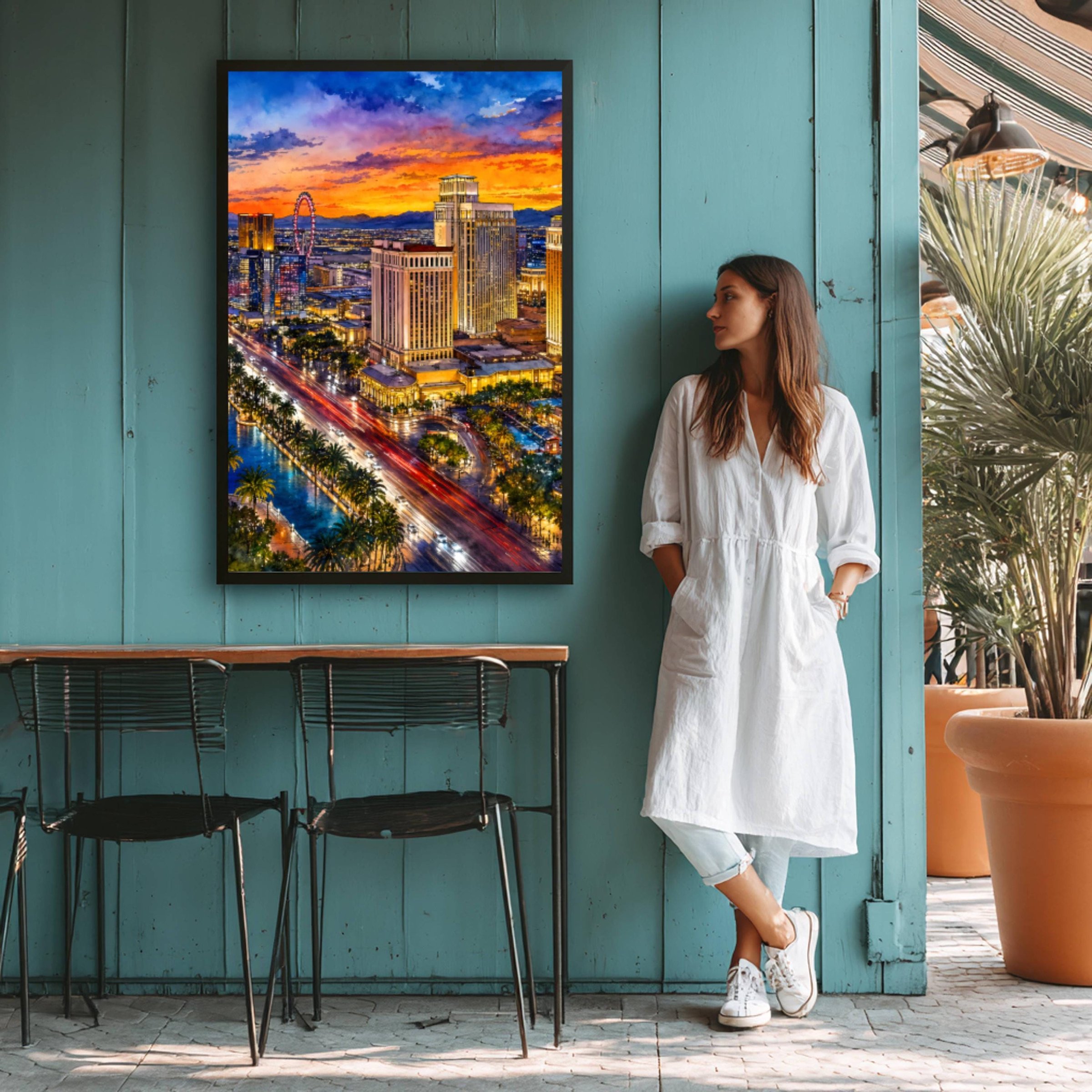 Las Vegas Strip Nevada Watercolor Print: USA Travel Art Poster - Image 9