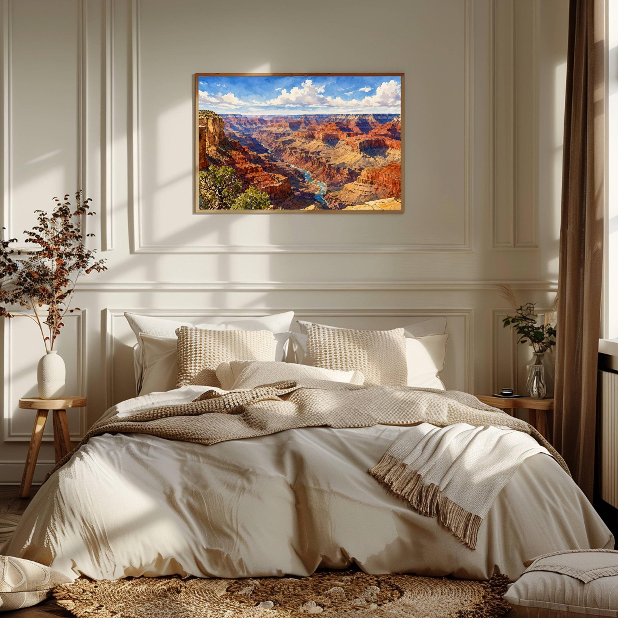 Grand Canyon Colorado River Arizona Watercolor Print: USA Travel Art Poster - Image 2