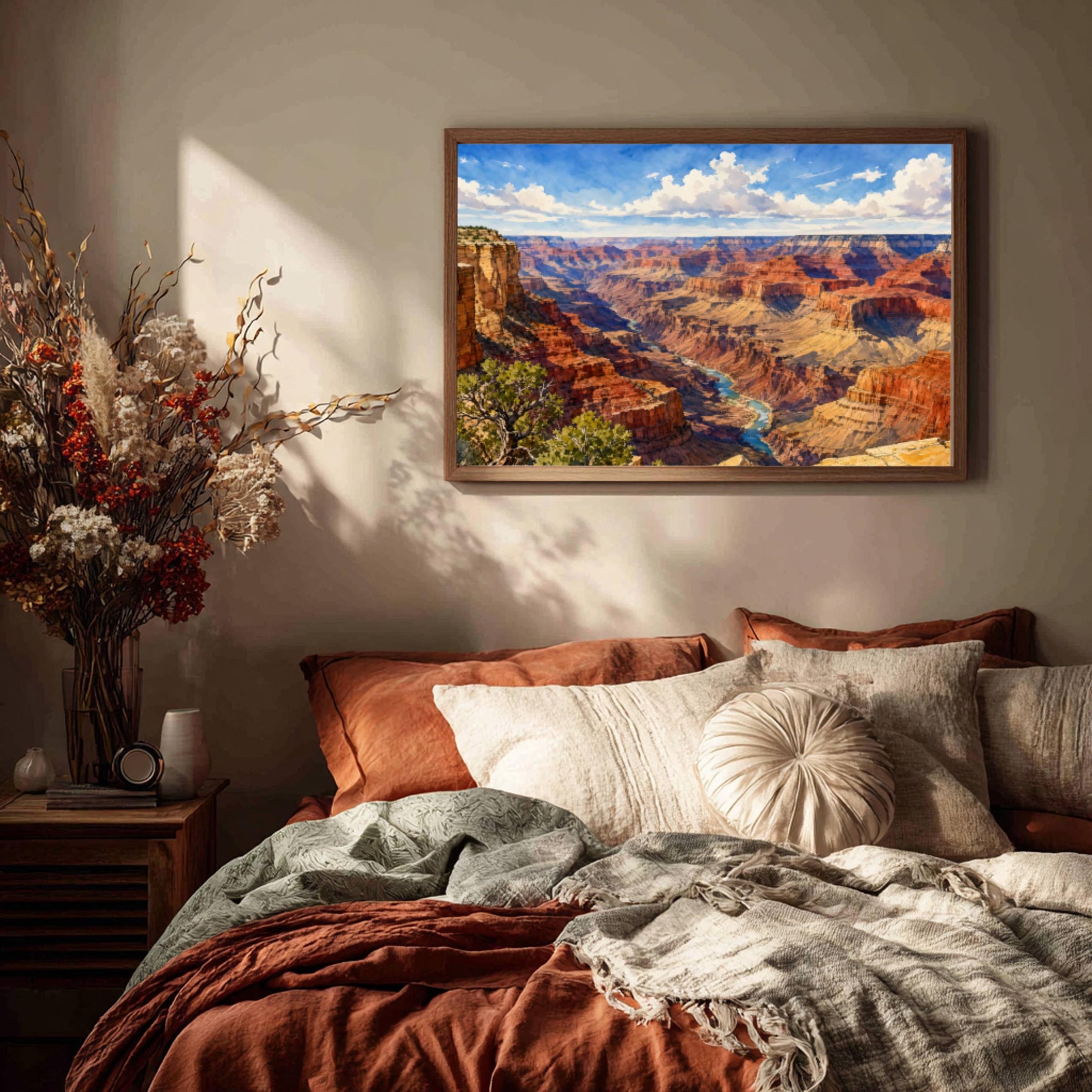 Grand Canyon Colorado River Arizona Watercolor Print: USA Travel Art Poster - Image 3
