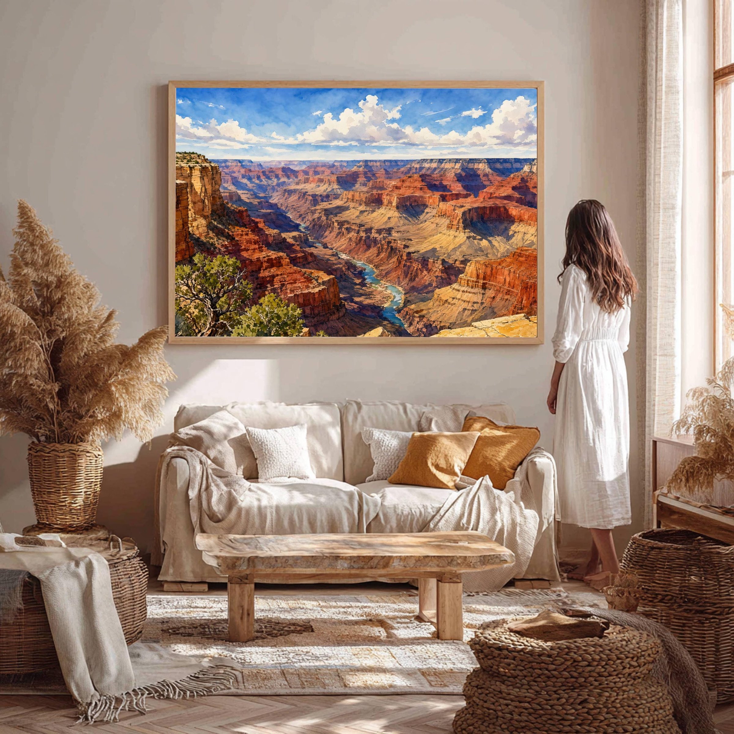 Grand Canyon Colorado River Arizona Watercolor Print: USA Travel Art Poster - Image 5