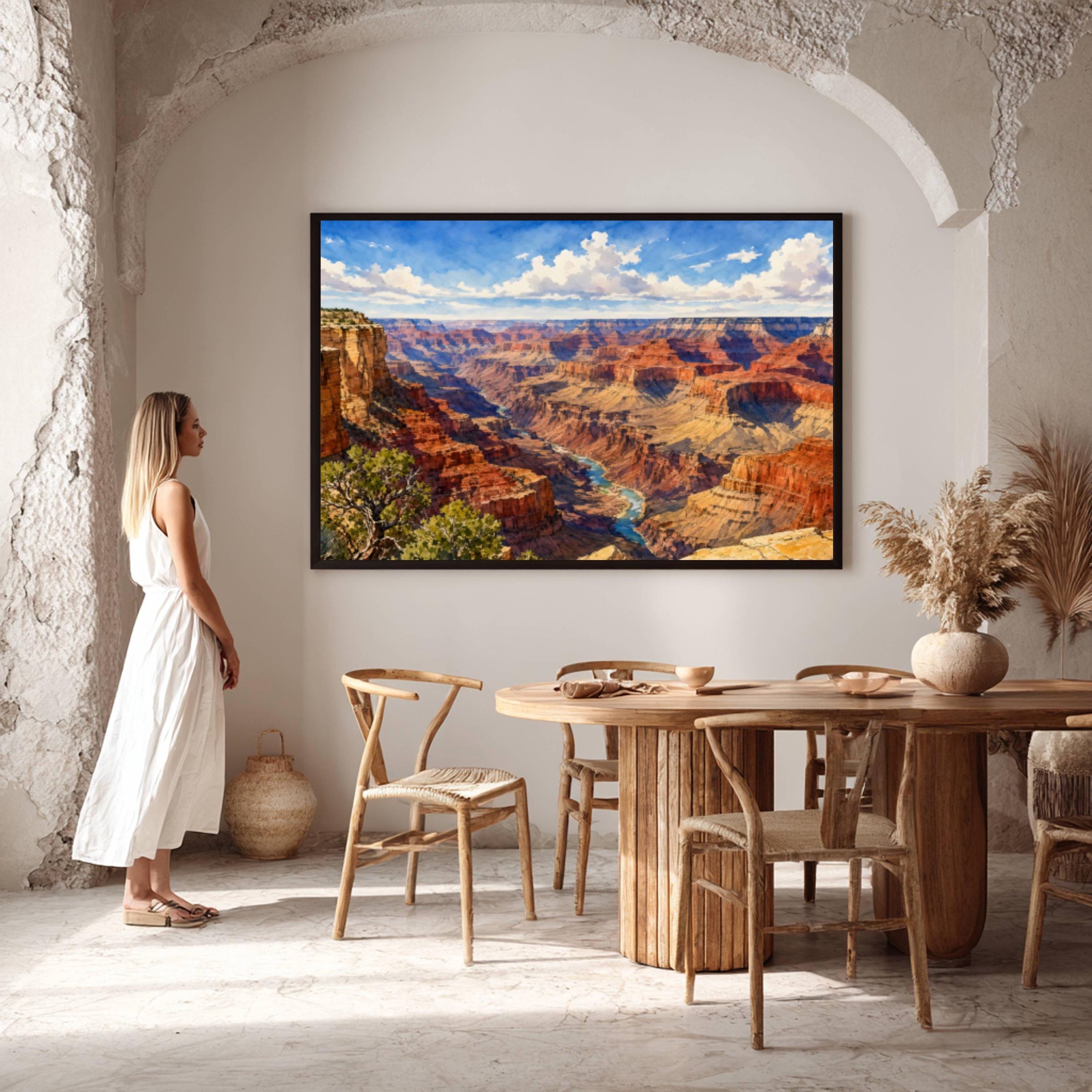 Grand Canyon Colorado River Arizona Watercolor Print: USA Travel Art Poster - Image 6