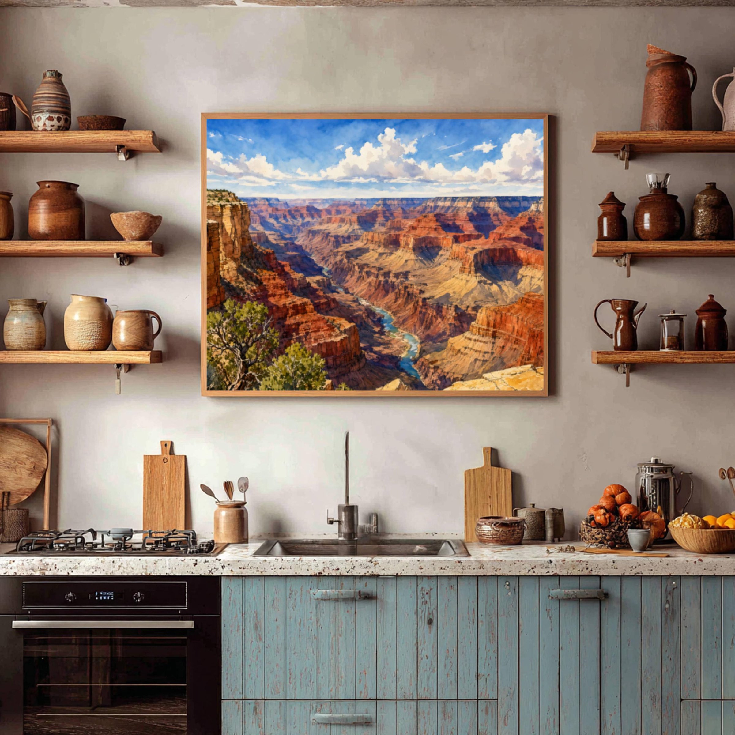 Grand Canyon Colorado River Arizona Watercolor Print: USA Travel Art Poster - Image 7