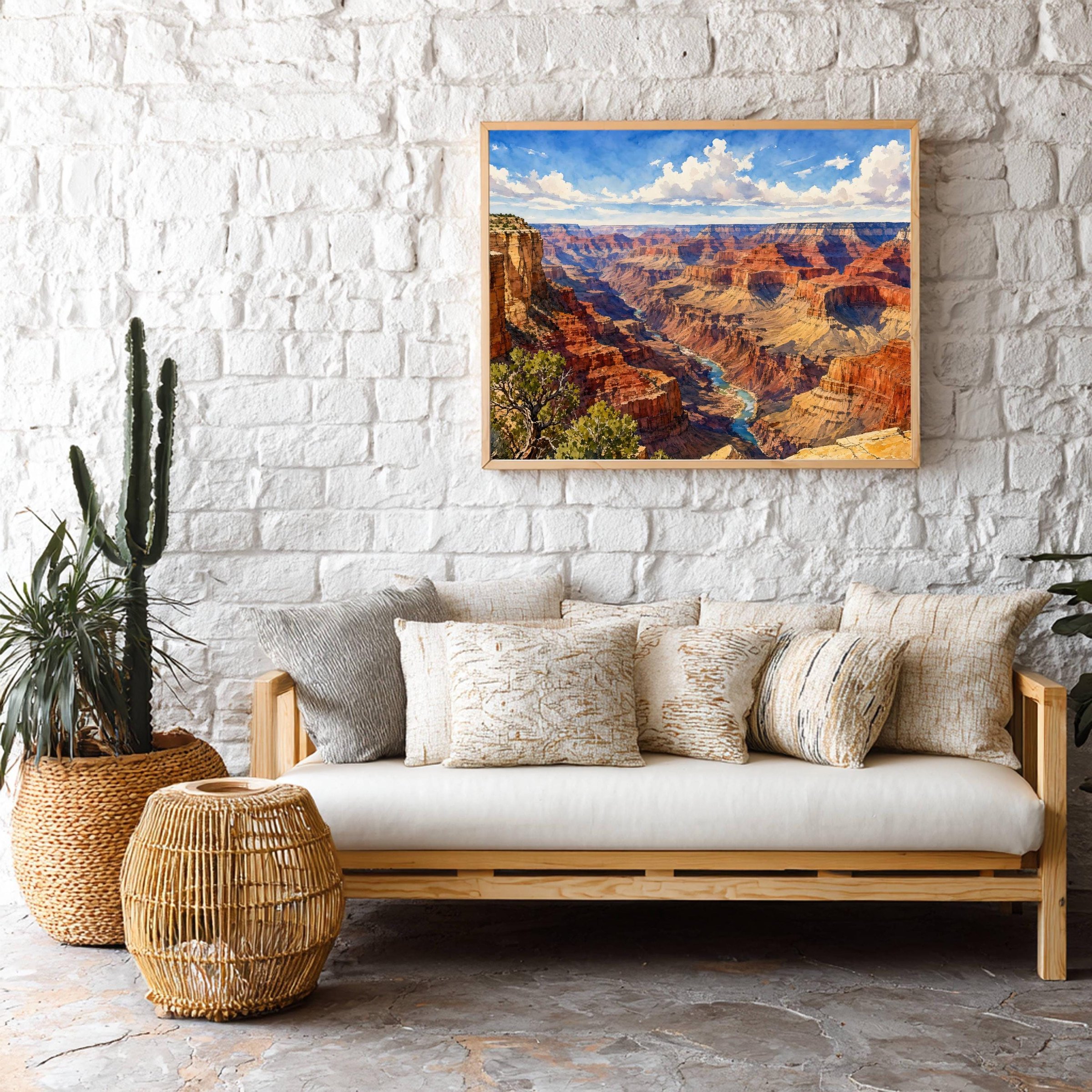 Grand Canyon Colorado River Arizona Watercolor Print: USA Travel Art Poster - Image 9