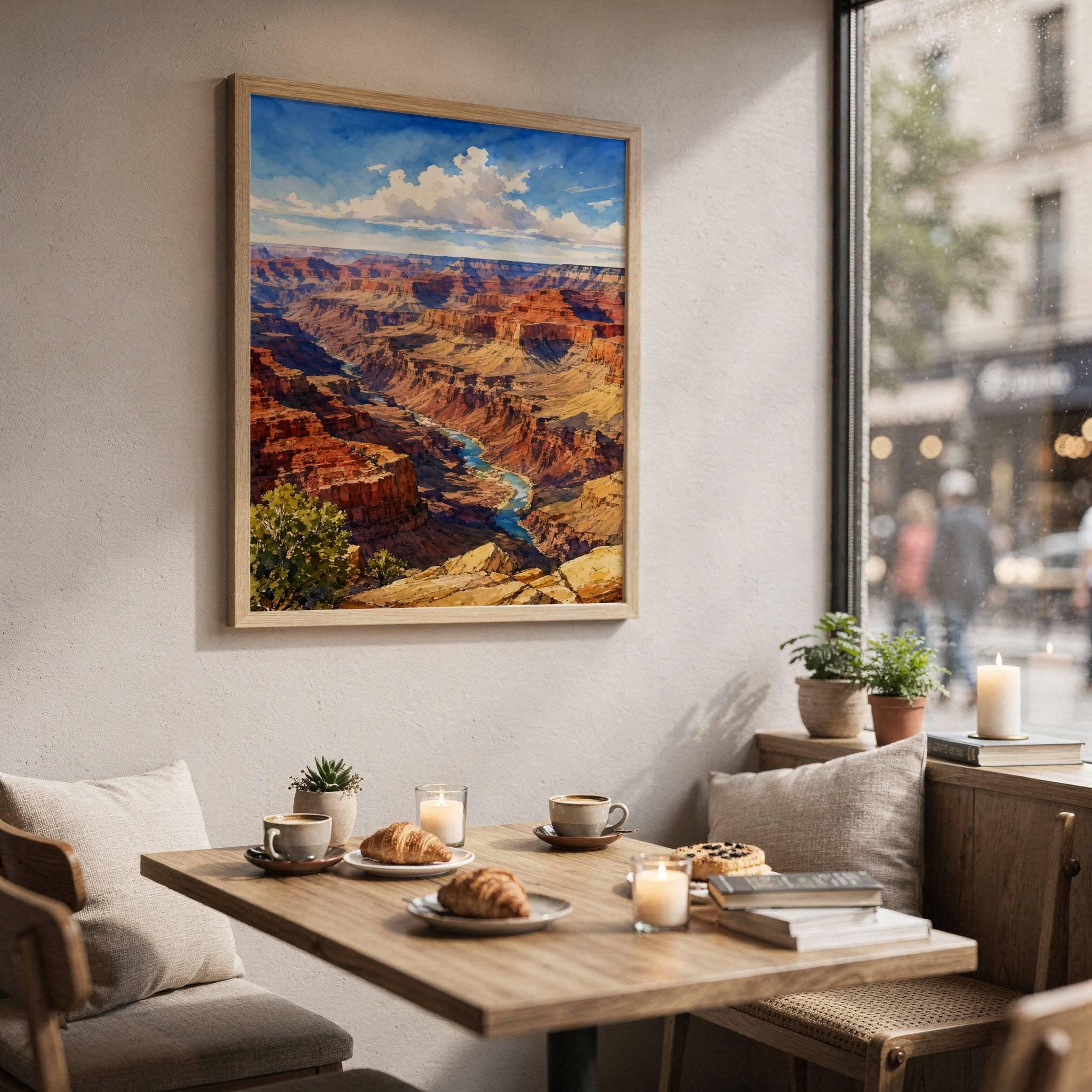 Grand Canyon Colorado River Arizona Watercolor Print: USA Travel Art Poster - Image 3
