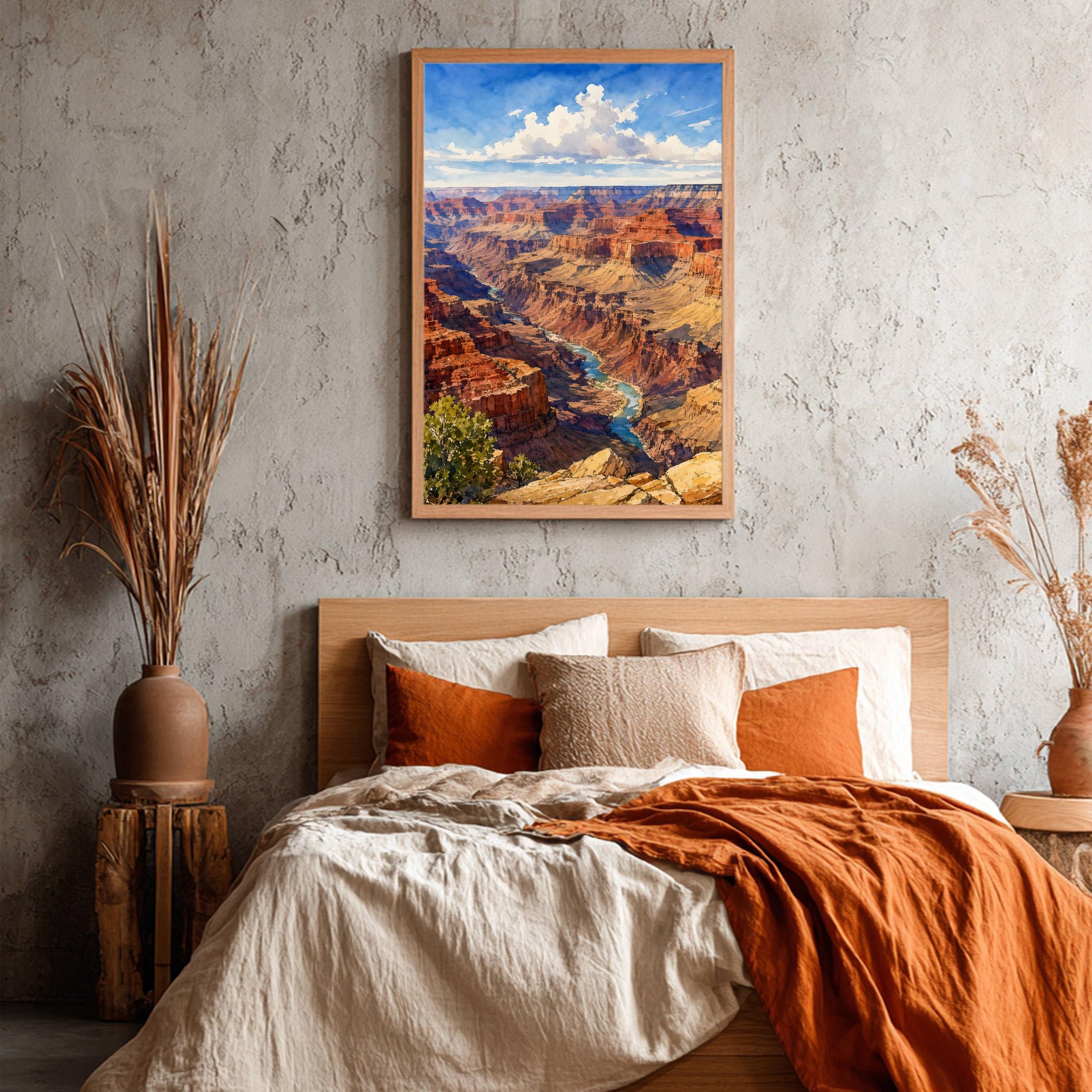 Grand Canyon Colorado River Arizona Watercolor Print: USA Travel Art Poster - Image 4