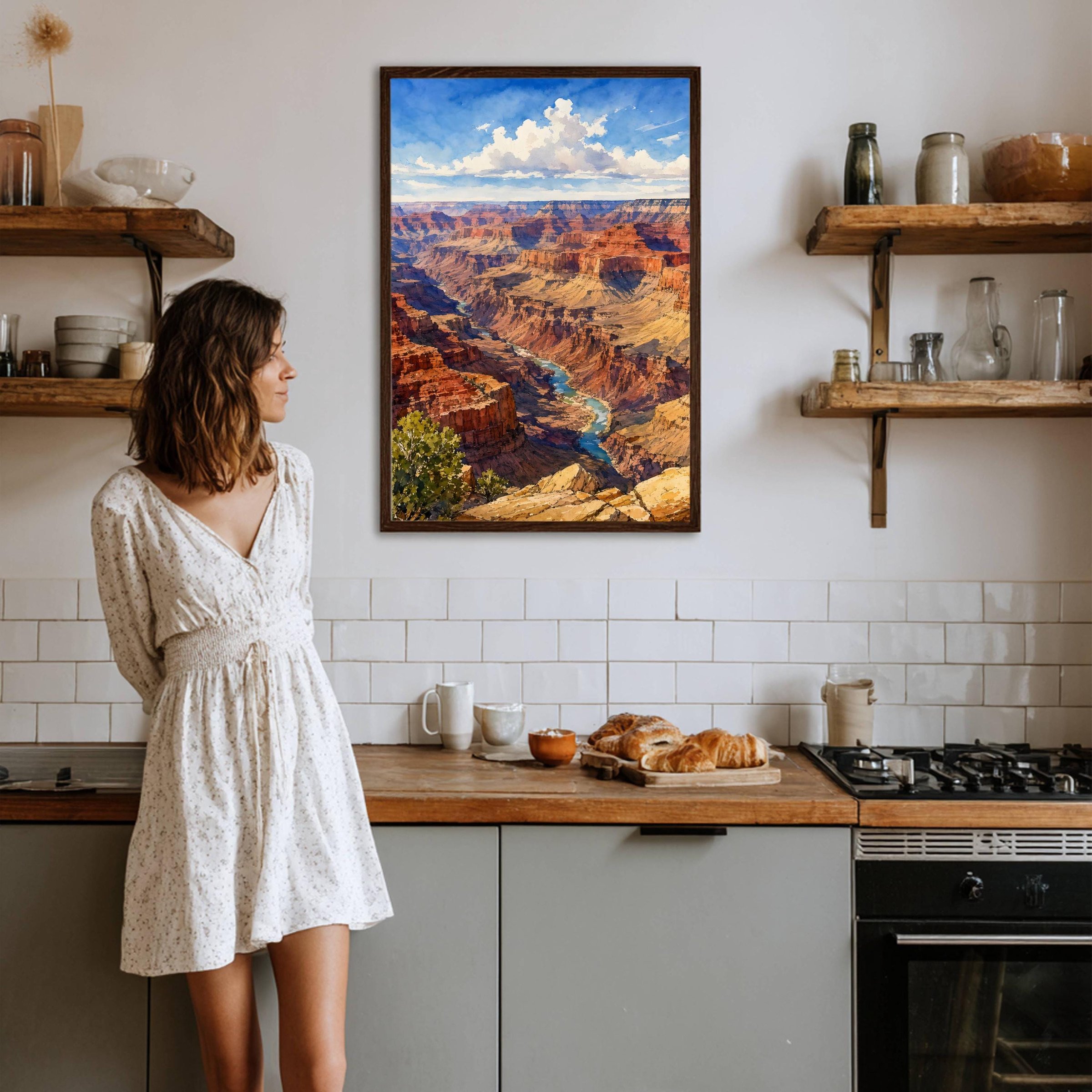 Grand Canyon Colorado River Arizona Watercolor Print: USA Travel Art Poster - Image 5