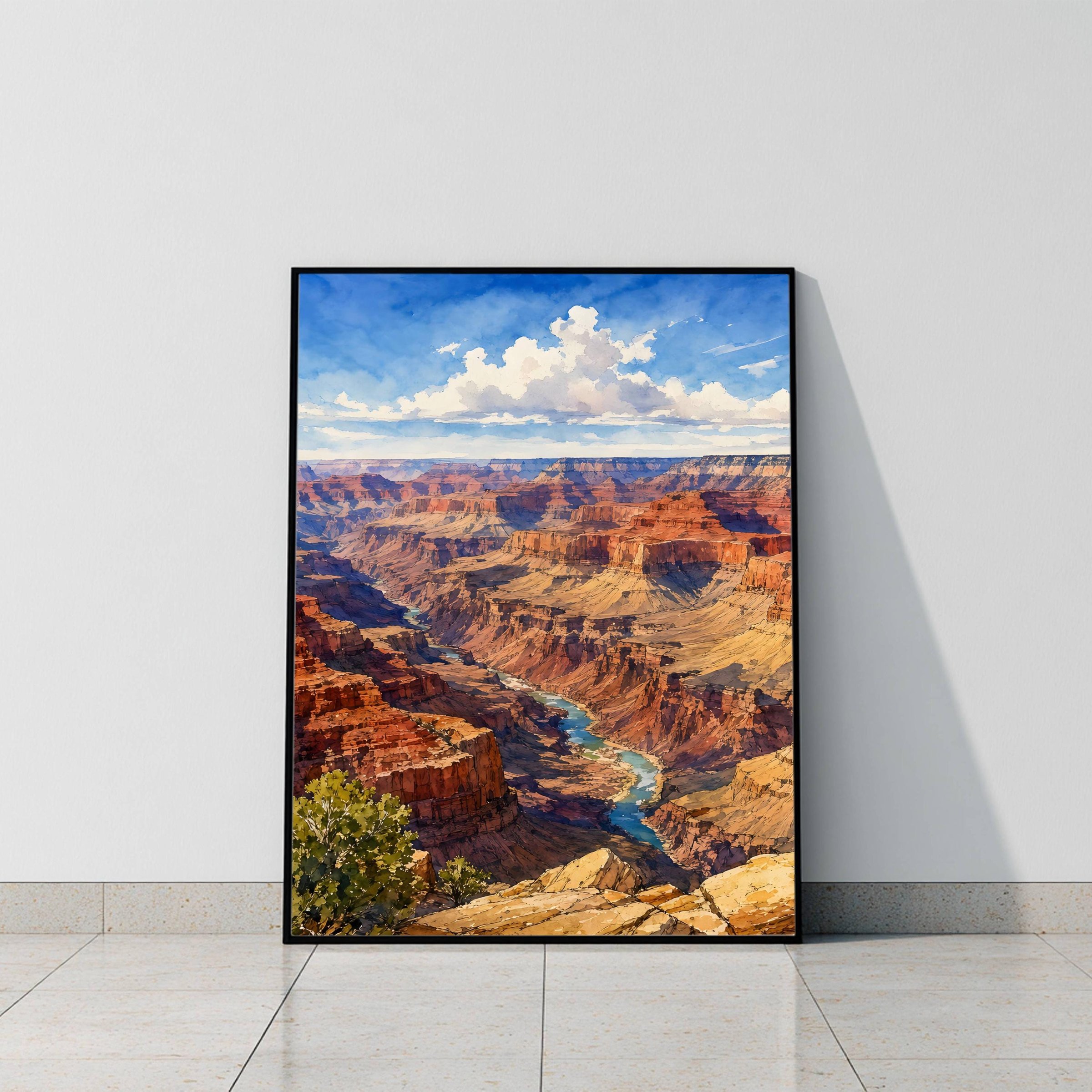 Grand Canyon Colorado River Arizona Watercolor Print: USA Travel Art Poster - Image 6