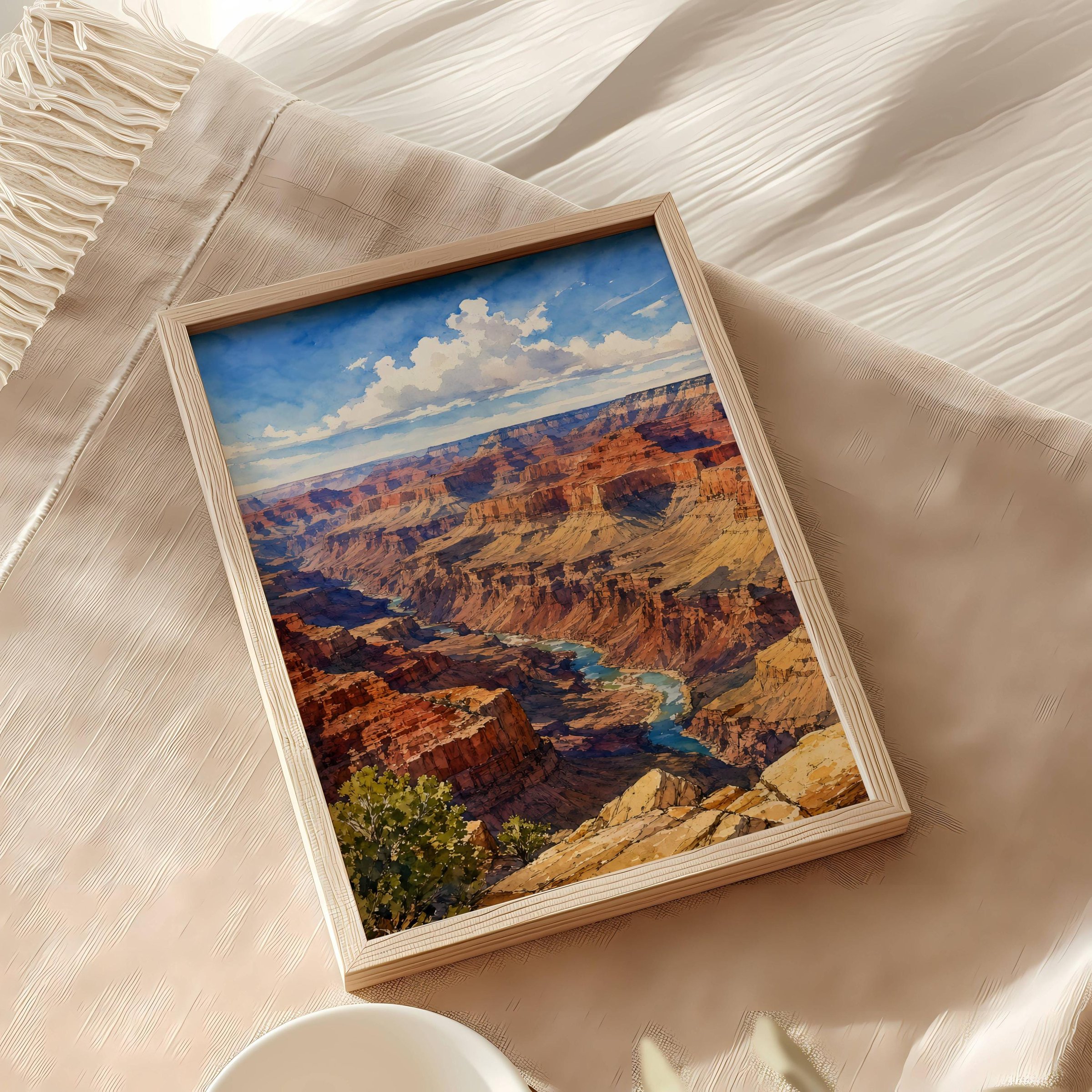 Grand Canyon Colorado River Arizona Watercolor Print: USA Travel Art Poster - Image 8