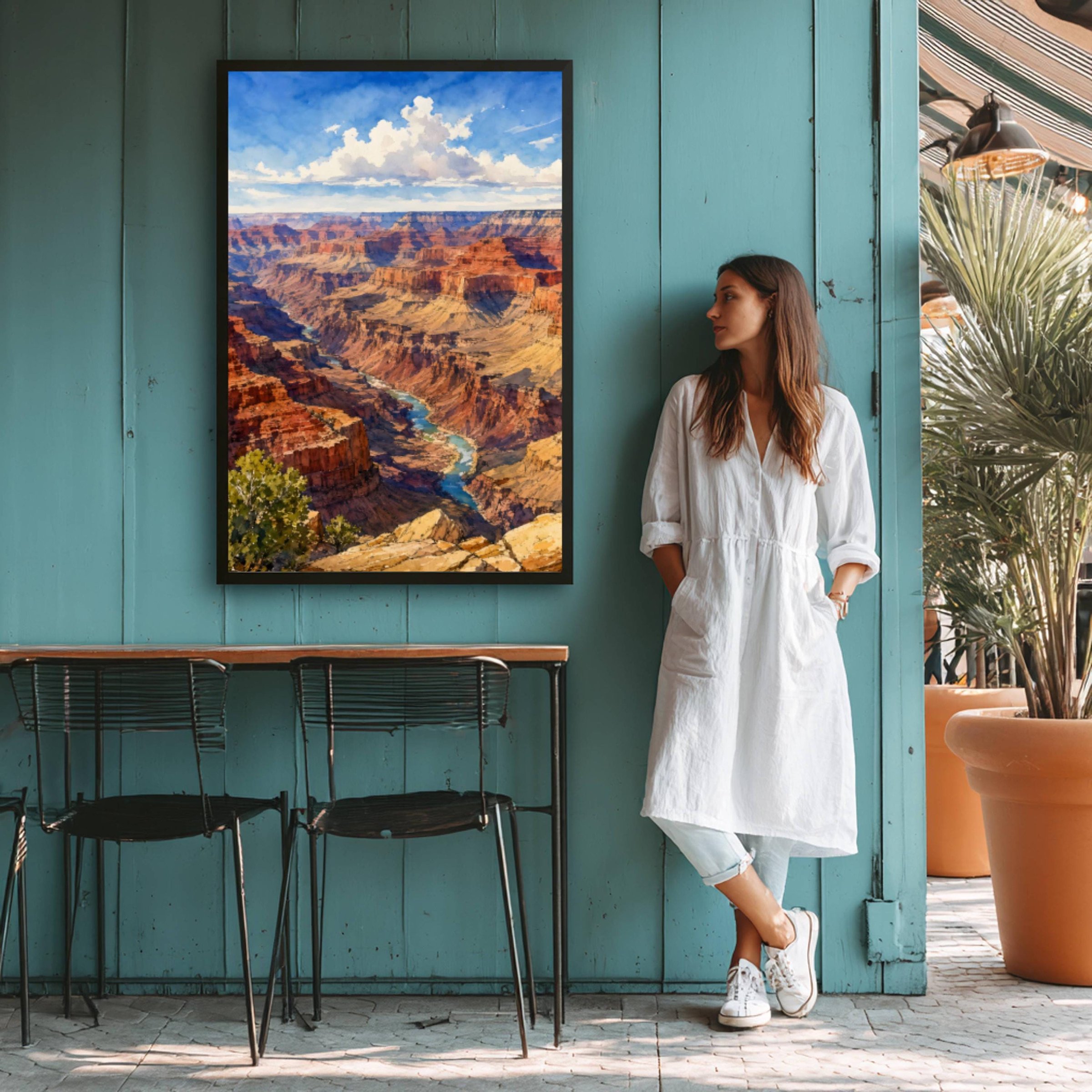 Grand Canyon Colorado River Arizona Watercolor Print: USA Travel Art Poster - Image 9