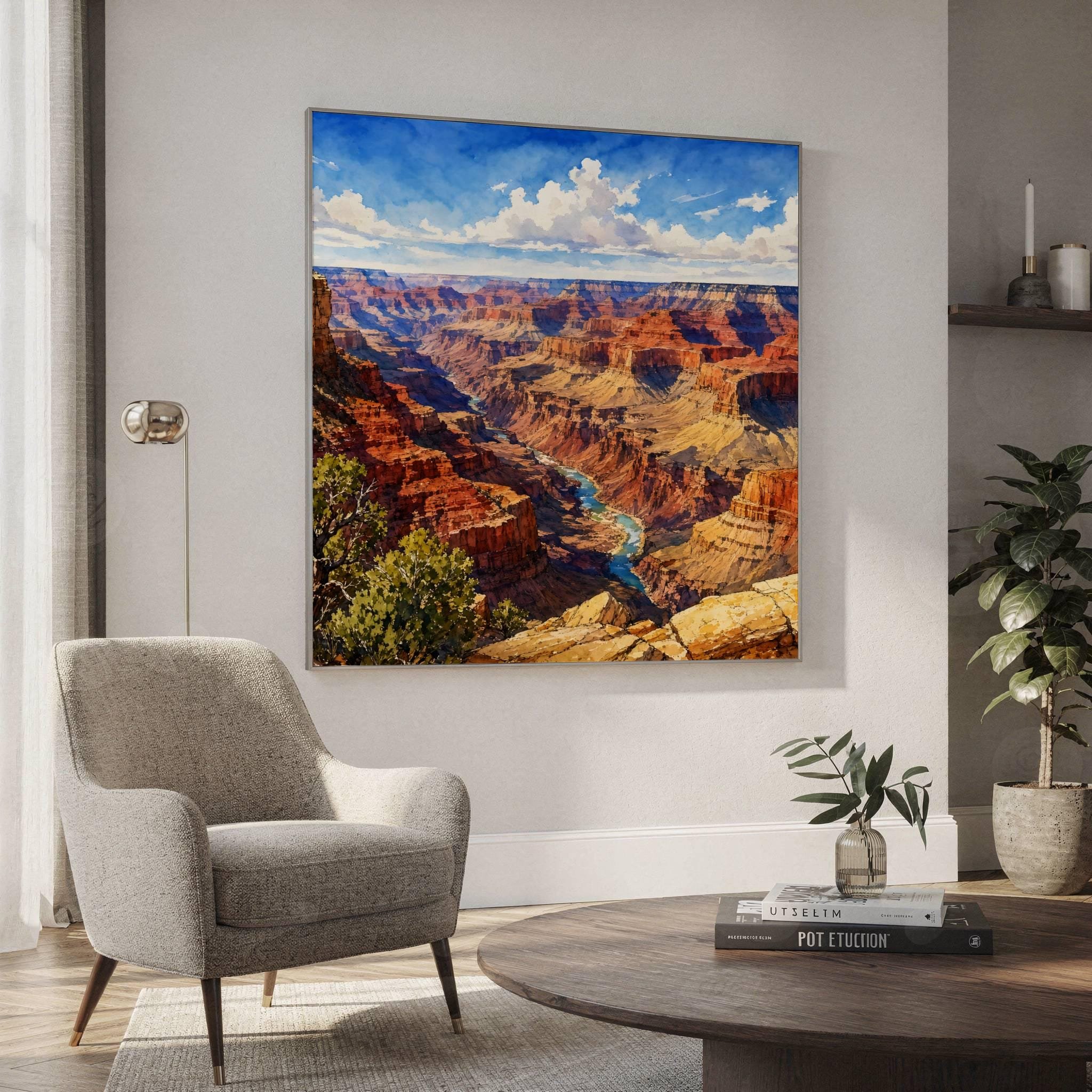 Grand Canyon Colorado River Arizona Watercolor Print: USA Travel Art Poster - Image 2