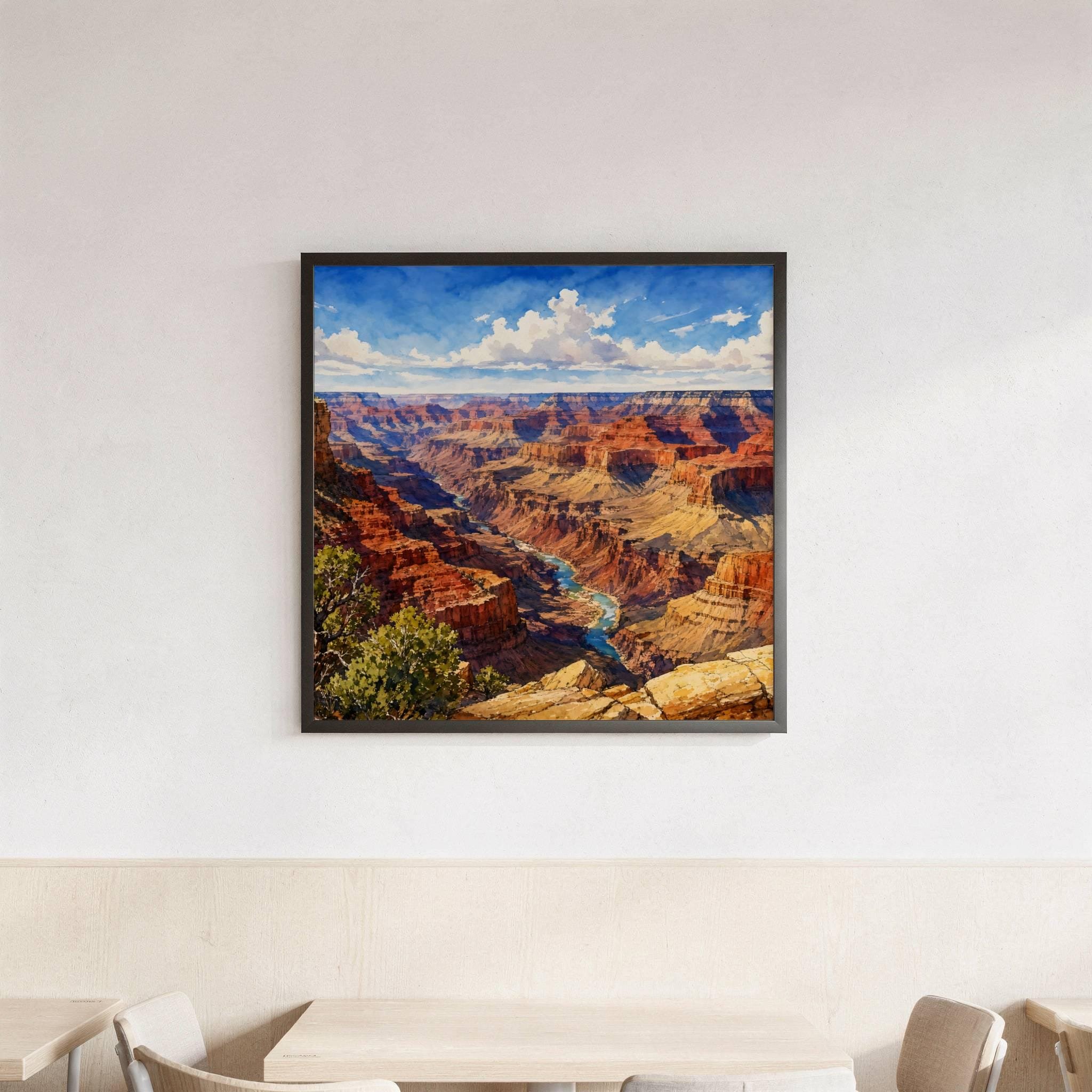 Grand Canyon Colorado River Arizona Watercolor Print: USA Travel Art Poster - Image 3