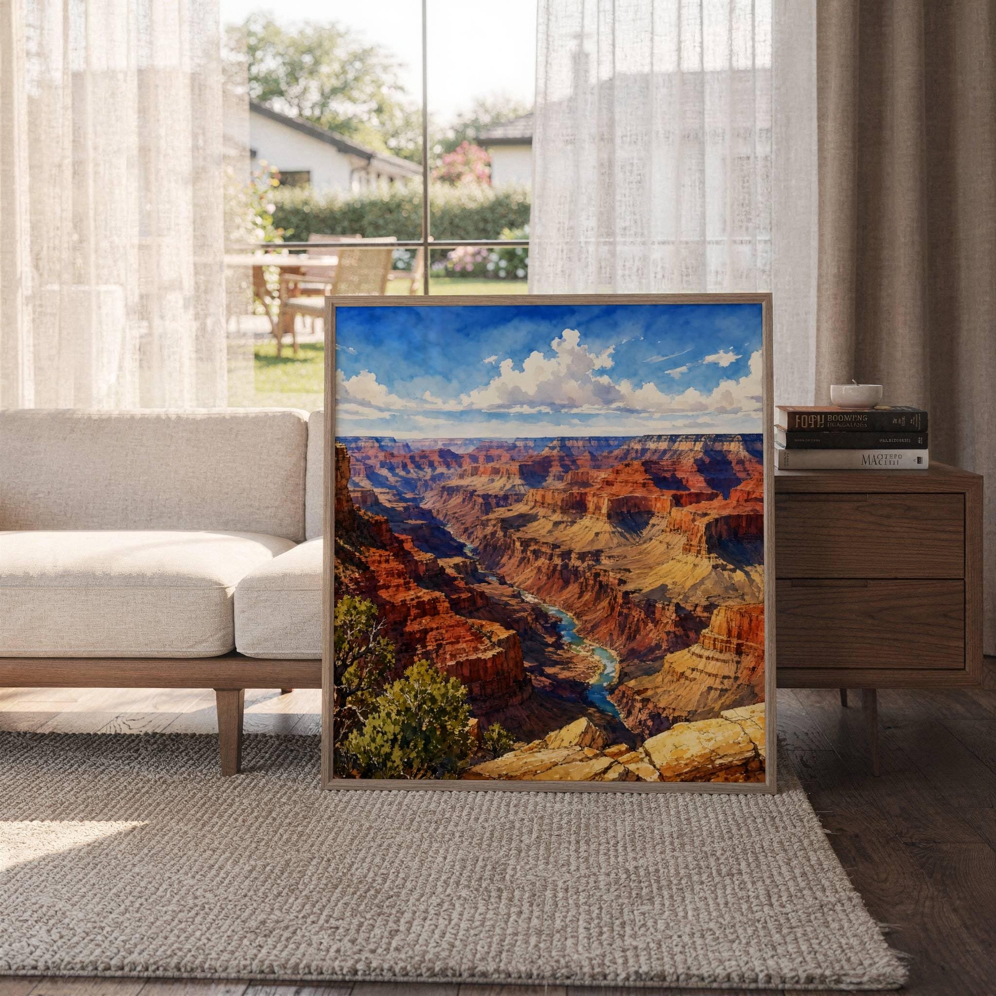 Grand Canyon Colorado River Arizona Watercolor Print: USA Travel Art Poster - Image 6
