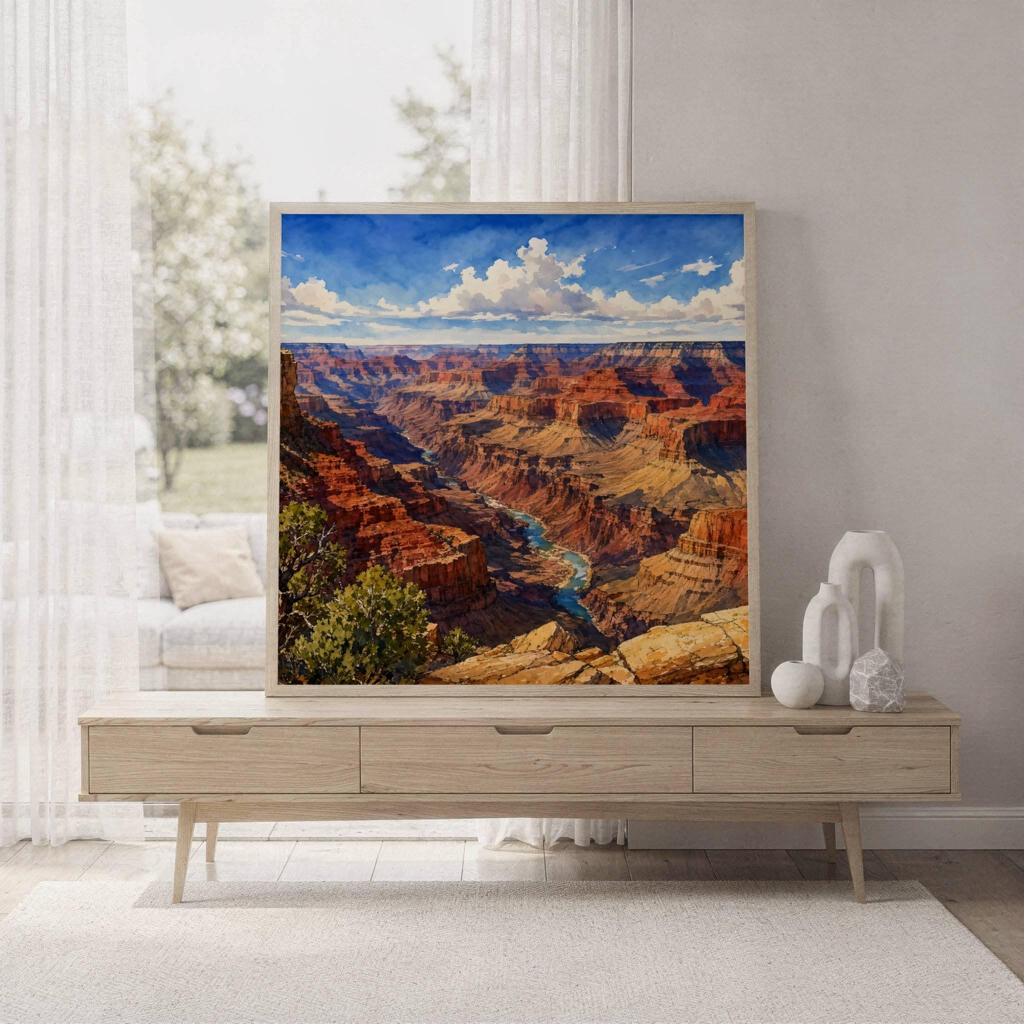 Grand Canyon Colorado River Arizona Watercolor Print: USA Travel Art Poster - Image 7