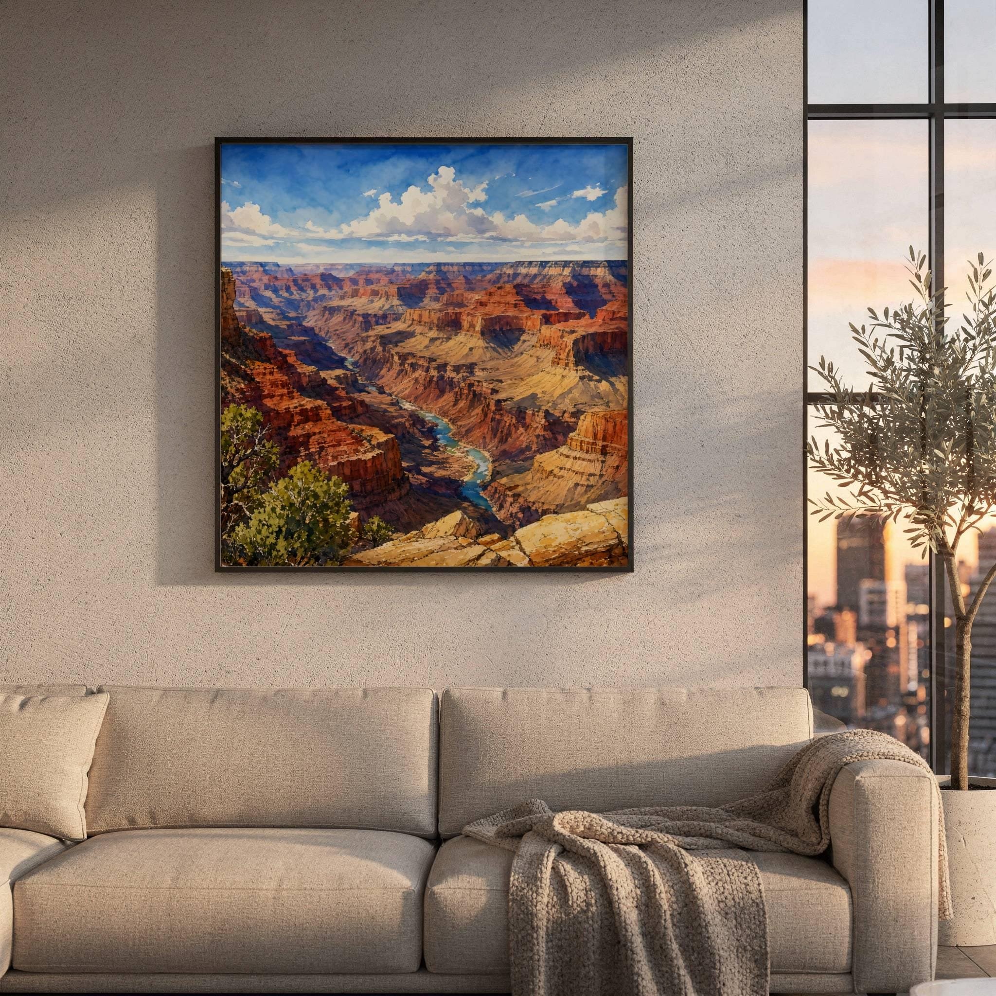 Grand Canyon Colorado River Arizona Watercolor Print: USA Travel Art Poster - Image 8