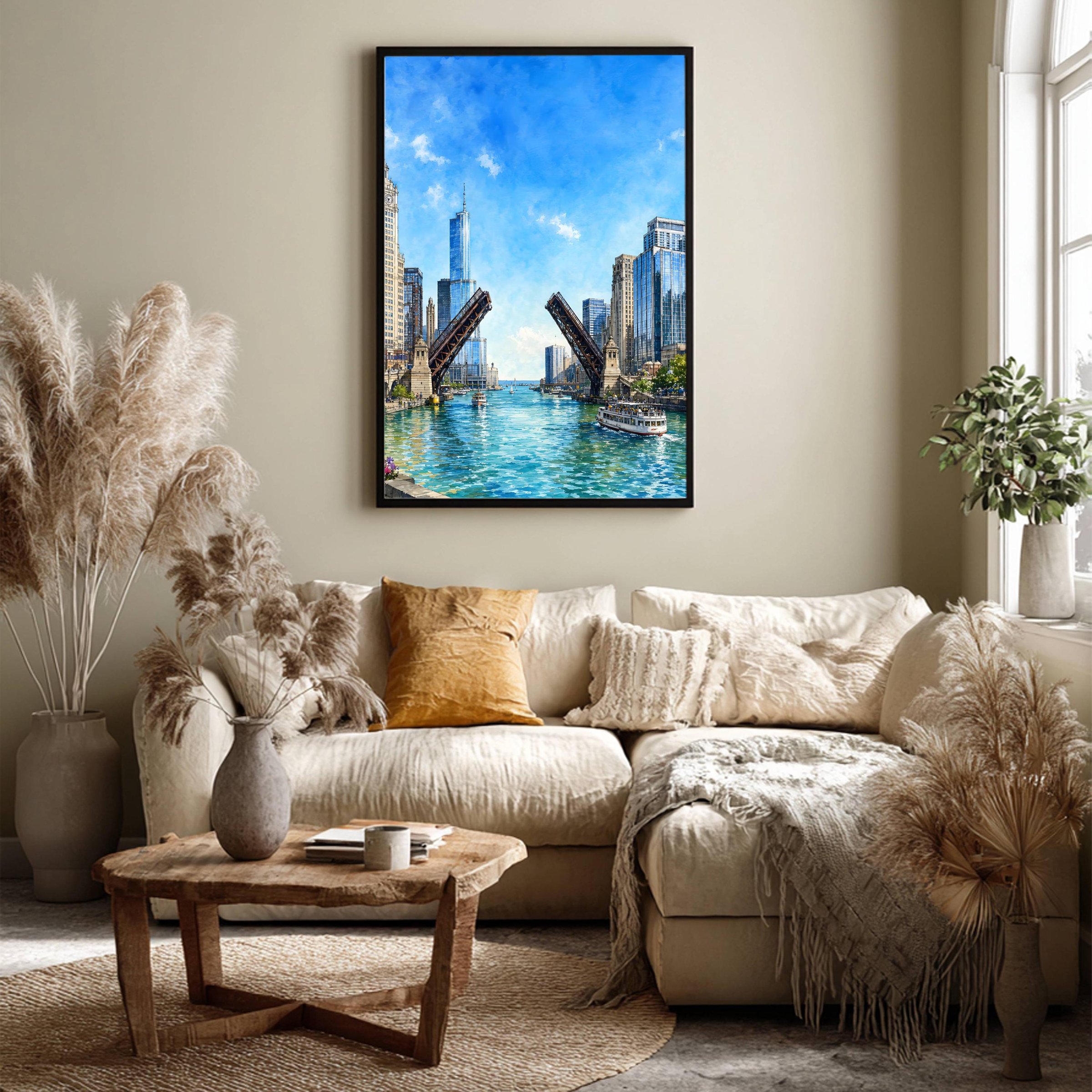 Chicago Illinois Watercolor Print: River Drawbridge USA Travel Art Poster - Image 7