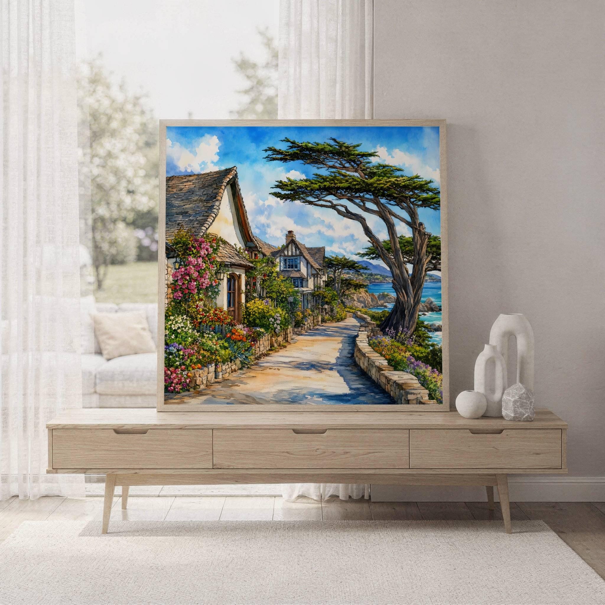Carmel-by-the-Sea California Watercolor Print: USA Travel Art Poster - Image 7