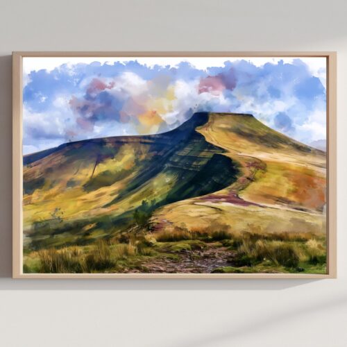 Brecon Beacons National Park Wales Watercolor Print: UK Travel Art Poster